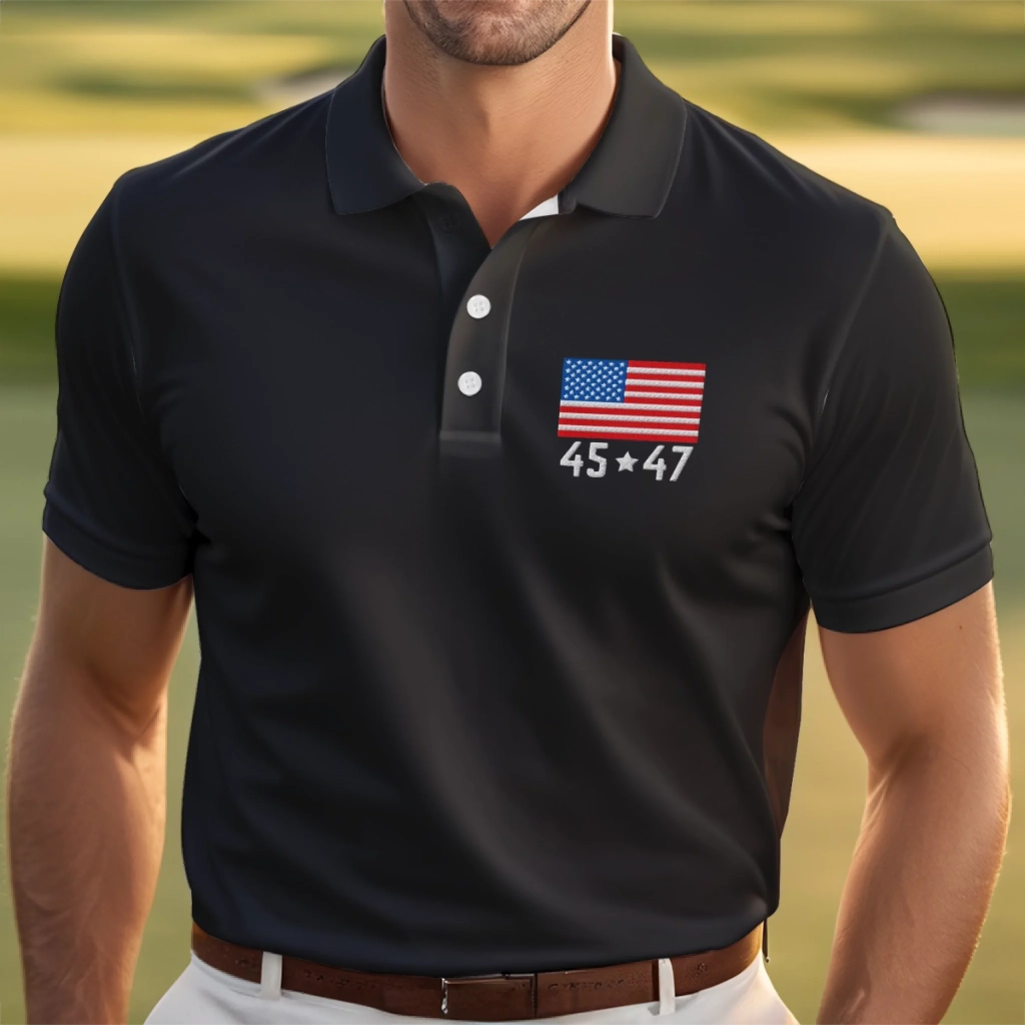 The Brave One Who Never Gave In Polo Shirt, US Patriotic Pride Men's Golf Polo Shirt, Patriotic Golf Shirt