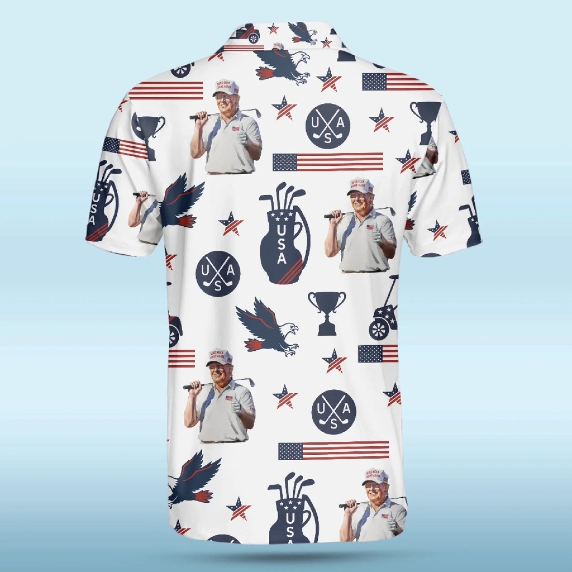 In Golf We Trust 2025, US Patriotic Pride Men's Golf Polo Shirt, Patriotic Golf Shirt, USA Golf Shirt