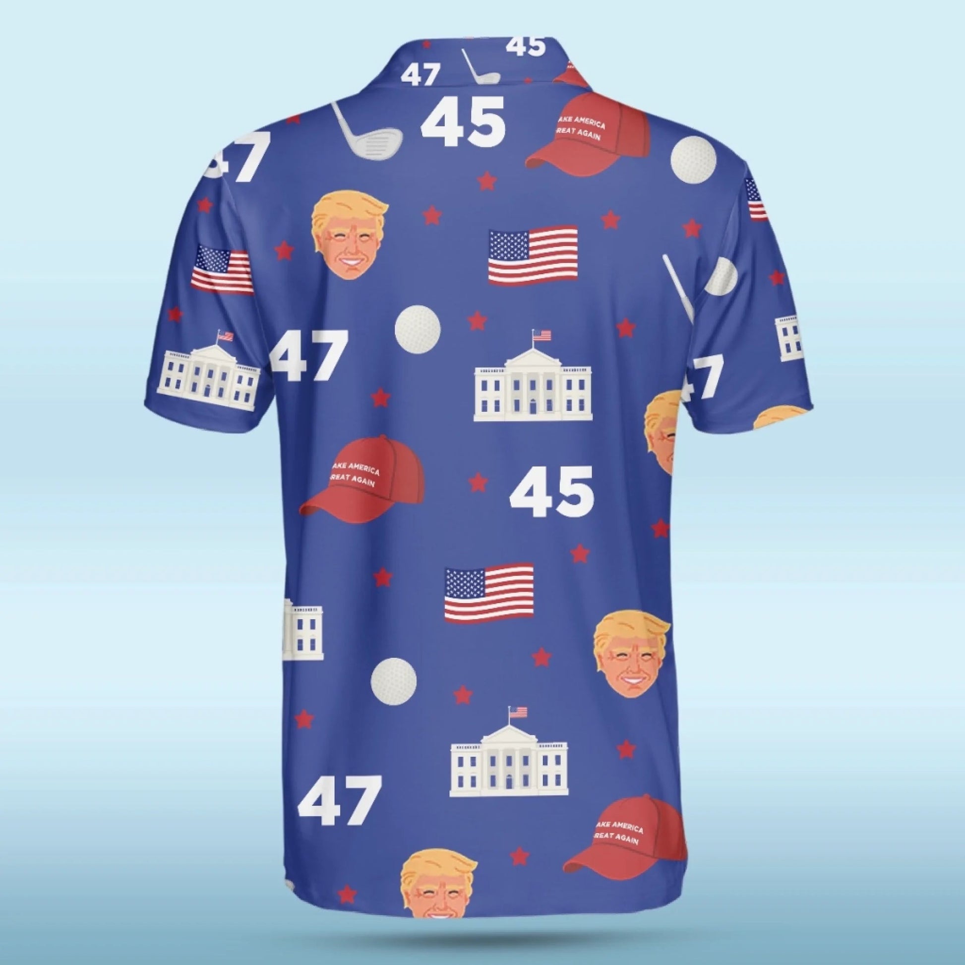 Par For The Course Above The Rest Polo Shirt, US Patriotic Pride Men's Golf Polo Shirt, Patriotic Golf Shirt