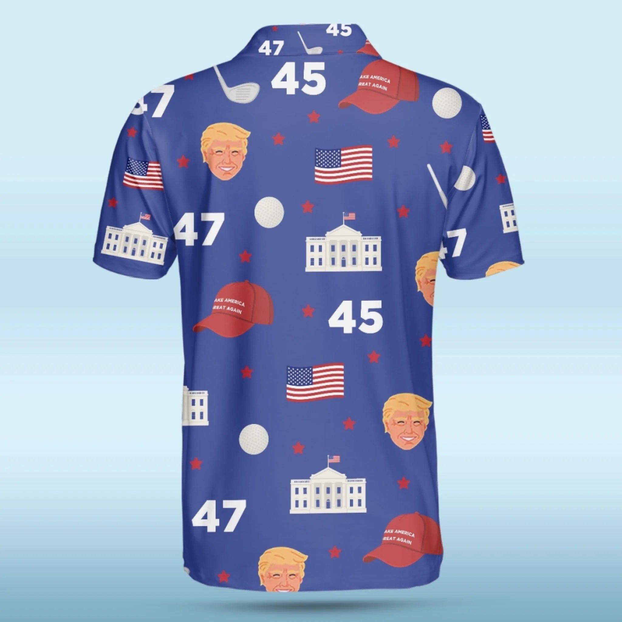 Par For The Course Above The Rest Polo Shirt, US Patriotic Pride Men's Golf Polo Shirt, Patriotic Golf Shirt