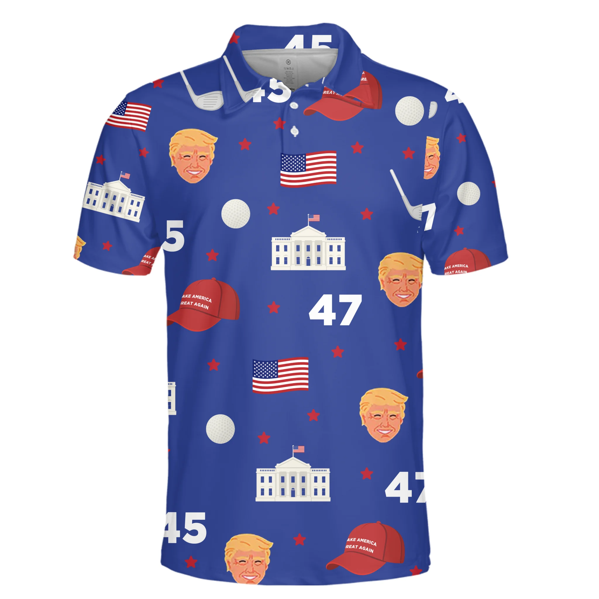 Par For The Course Above The Rest Polo Shirt, US Patriotic Pride Men's Golf Polo Shirt, Patriotic Golf Shirt