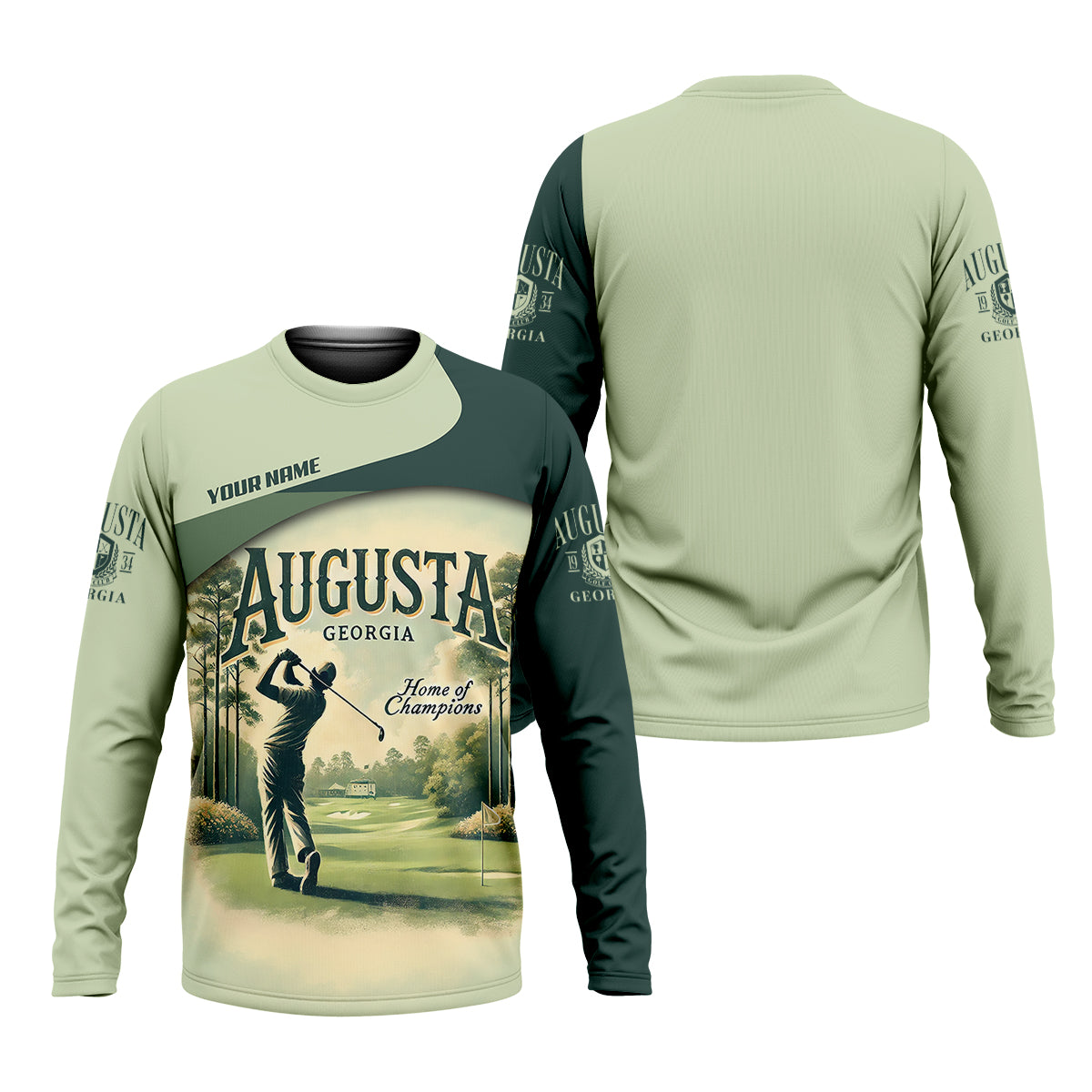 Custom Augusta Georgia Men's Golf Polo Shirt, Mens Golf Gift, Mens Golf Shirt