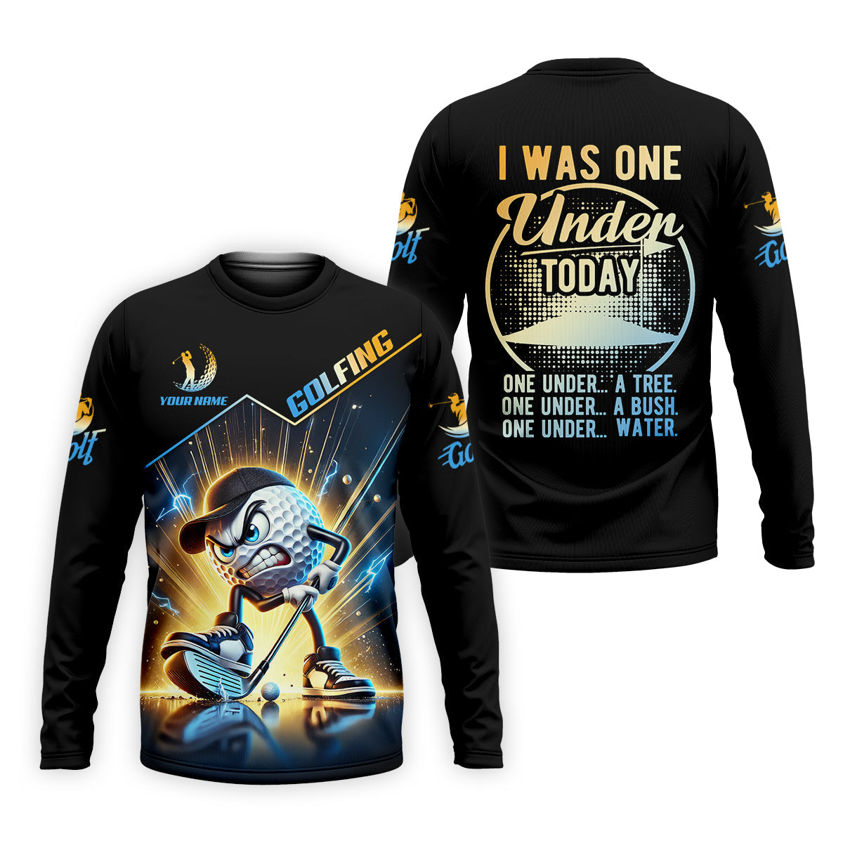 I Was One Under Today Custom Men's Golf Polo Shirt, Funny Golf Shirt, Dad Golf Gift