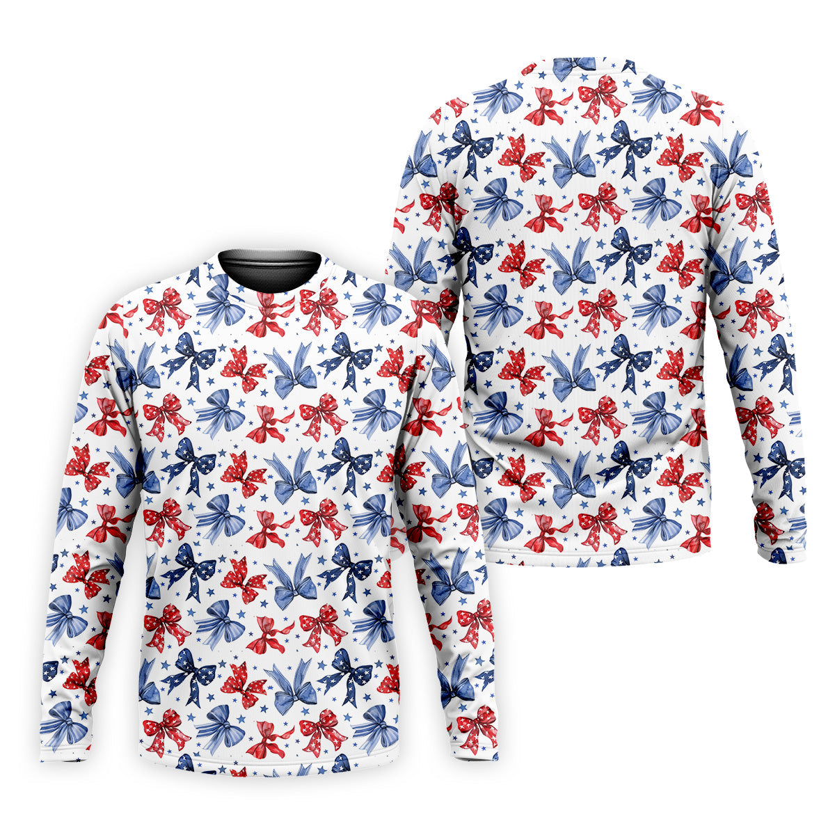 Red White & Blue Bows Shirt, Men's 4th Of July Shirts, Funny Mens Golf Polo Shirt, Gift For Golfing Dad