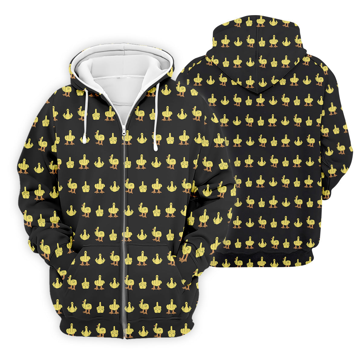 Funny Yellow Duck Men's Golf Polo Shirt, Funny Middle Finger Golf Shirt, Fun Golf Polo Shirt, Golf Gift For Him