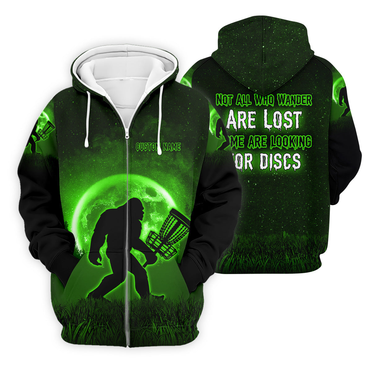 Not All Who Wander Are Lost Bigfoot Disc Golf Shirt, Personalized Golf Shirt, Funny Golf Polo Shirt