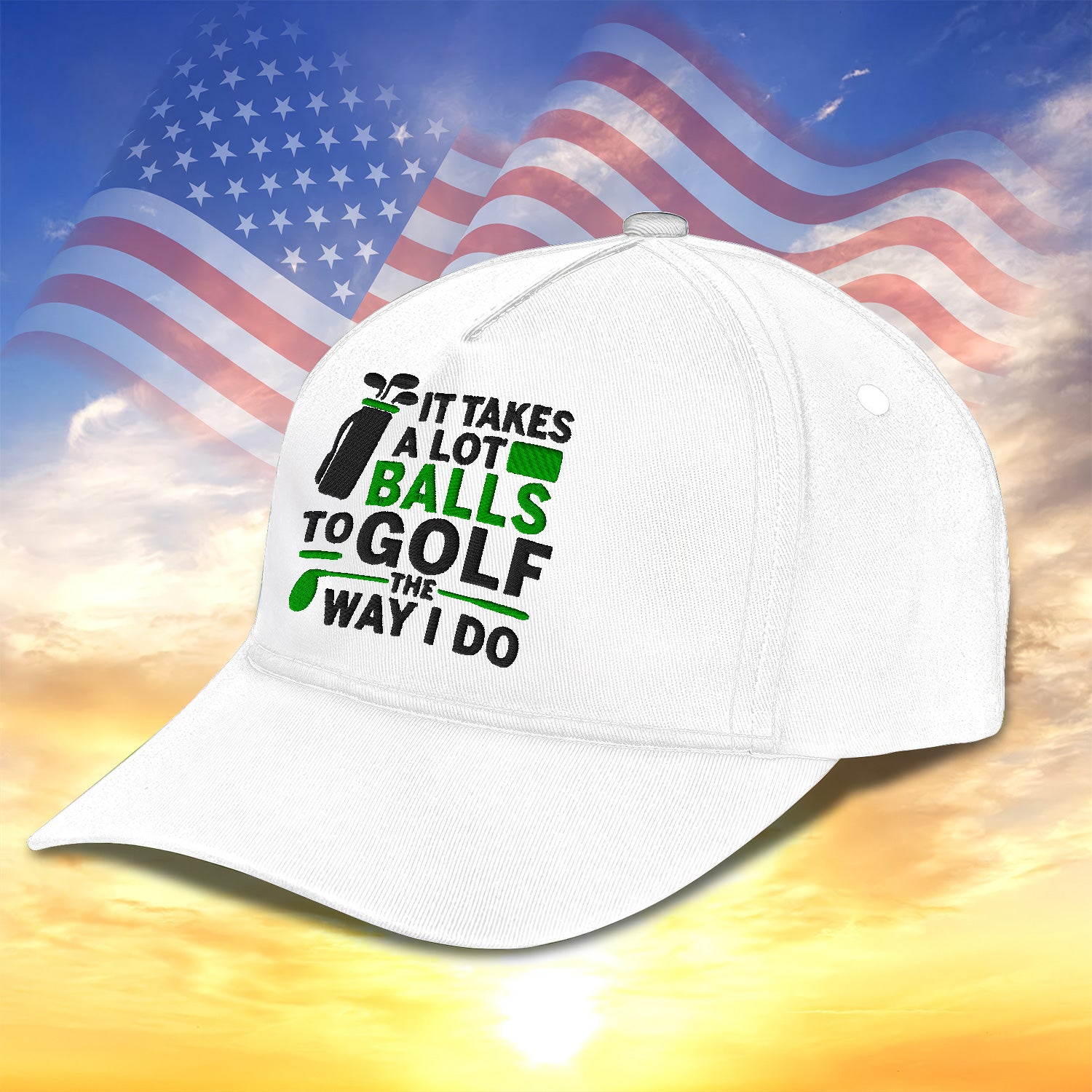 It Takes A Lot Balls To Golf The Way I Do Embroidered Baseball Cap, Golf Hat, Dad Golf Gift