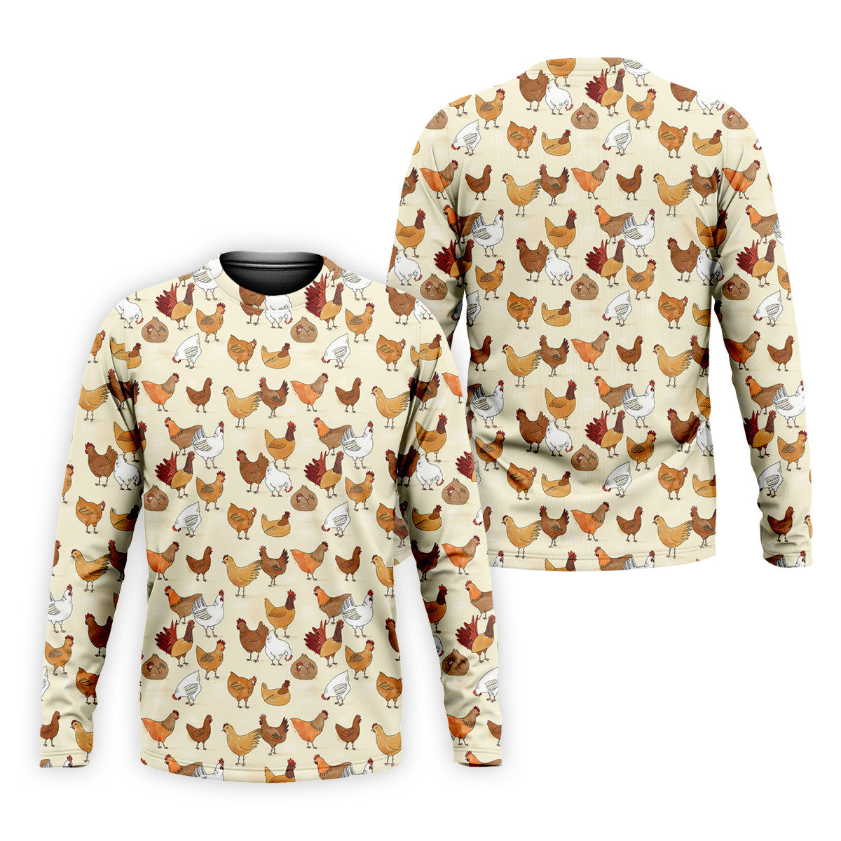 Chicken Family Custom Men's Funny Graphic Golf Polo Shirt, Chicken Lover Gifts, Dad Golf Gift