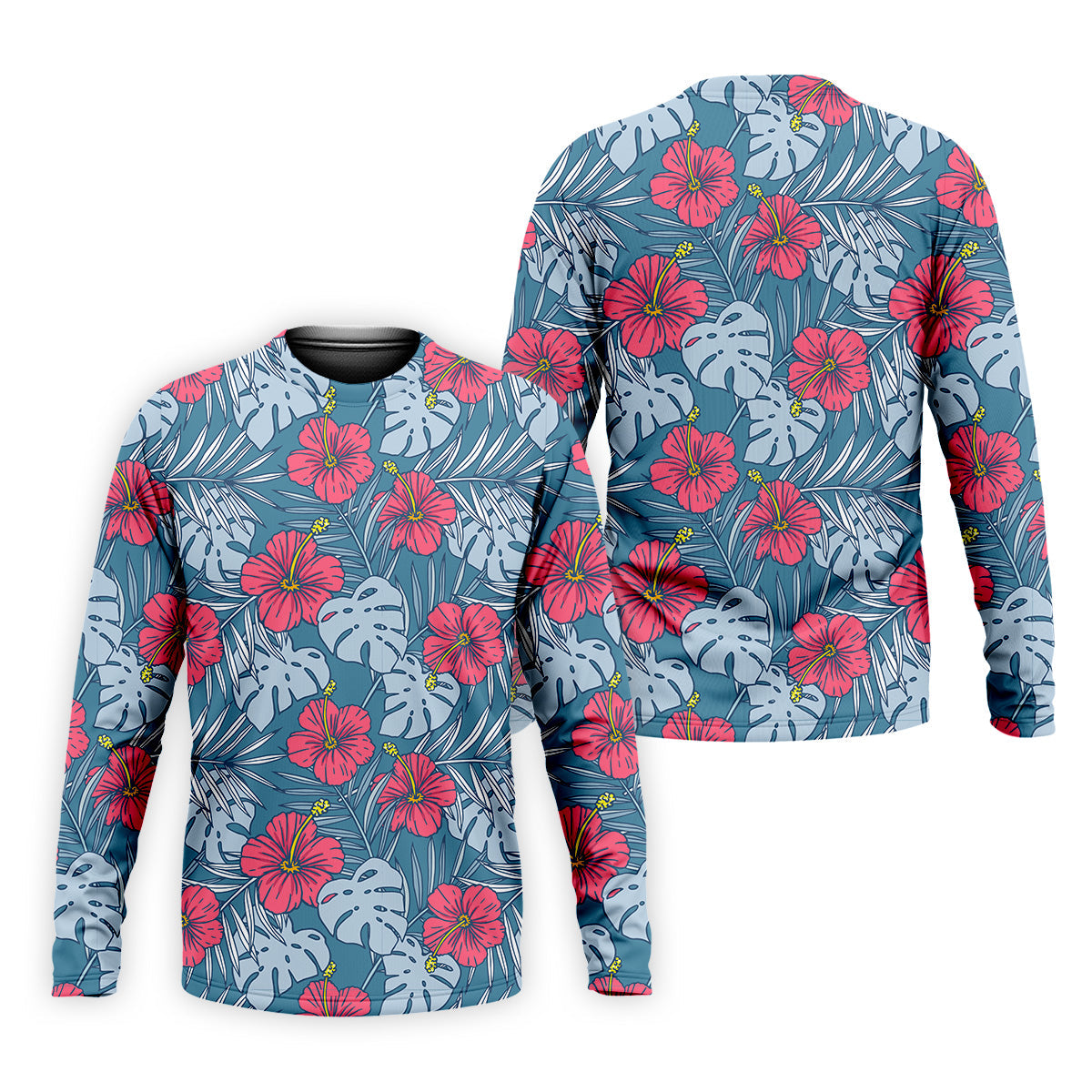 Hibiscus Flower And Leaf Patterned Golf Shirts, Men Golf Polo, Hawaiian Polo Golf Shirts, Matching Golf Shirts