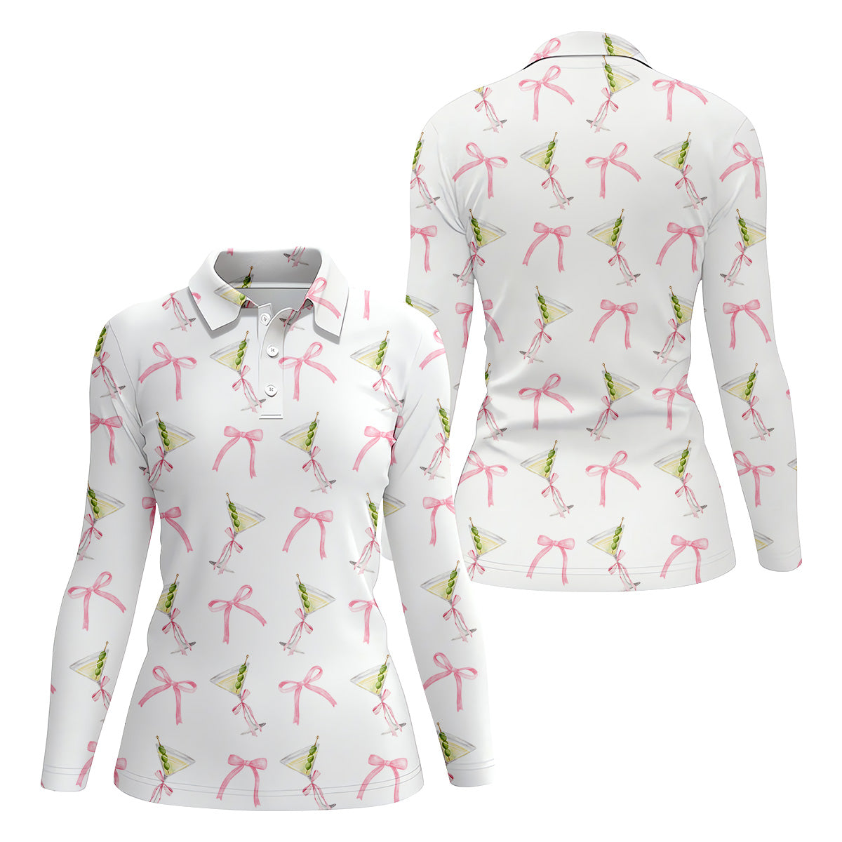 Margarita Golf Shirt For Women, Coquette Pattern Ladies Golf Tops, Ladies Sleeveless Golf Shirts, Matching Golf Shirts