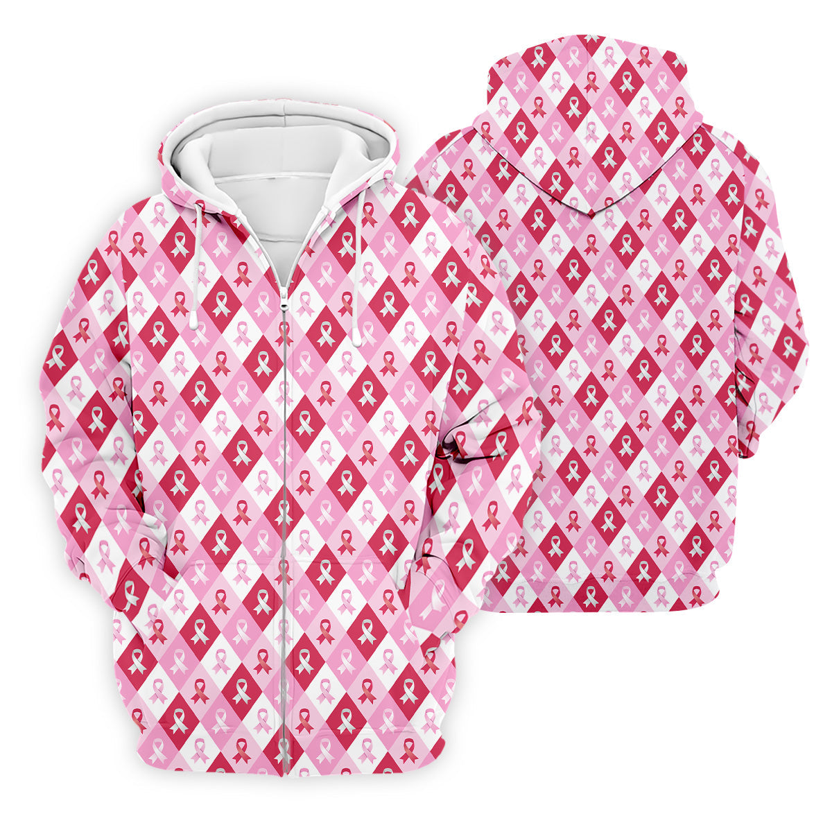 Breast Cancer Golf Shirt, Pink Argyle Golf Shirt, Breast Cancer Awareness Shirts, Golf Gift For Men
