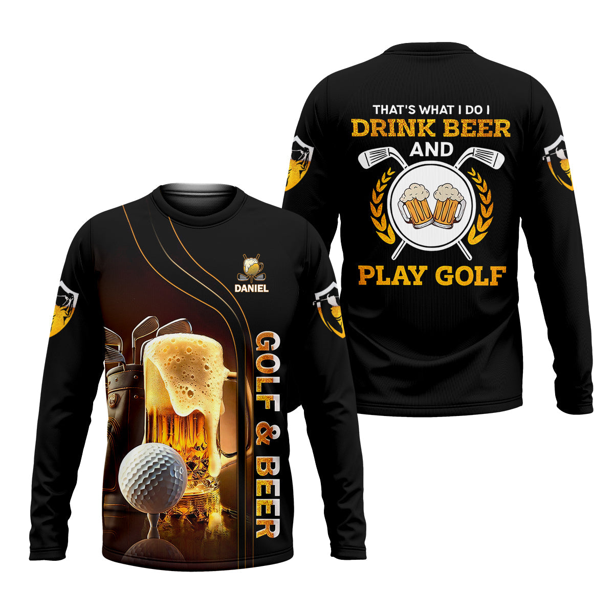 That's What I Do I Drink Beer And Play Golf Custom Funny Golf Polo Shirt, Dad Golf Gifts