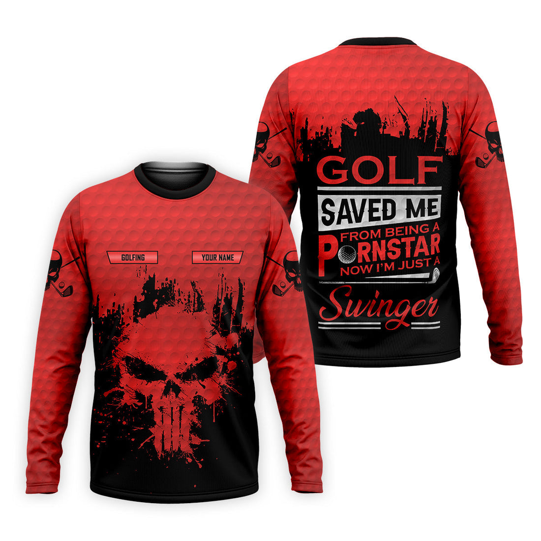 Golf Saved Me From Being A Porn Star Now I'm Just A Swinger Custom Funny Golf Polo Shirt, Dad Golf Gift