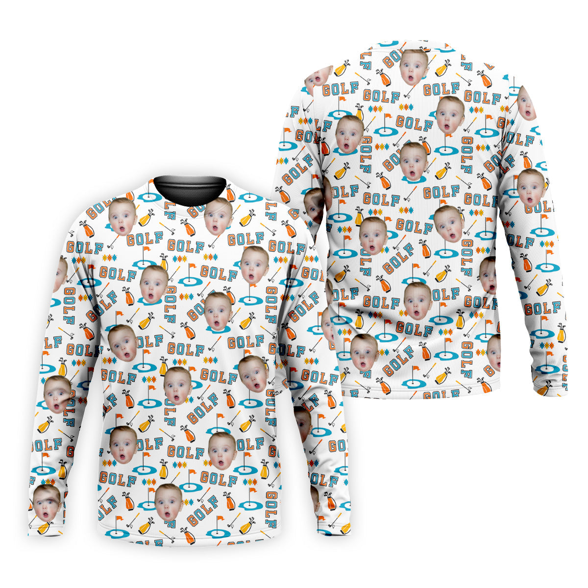 Custom Kids Photo Golf Shirt, Funny Golf Polo Shirt, Gifts For The Golfing Dad, Christmas Golf Gift