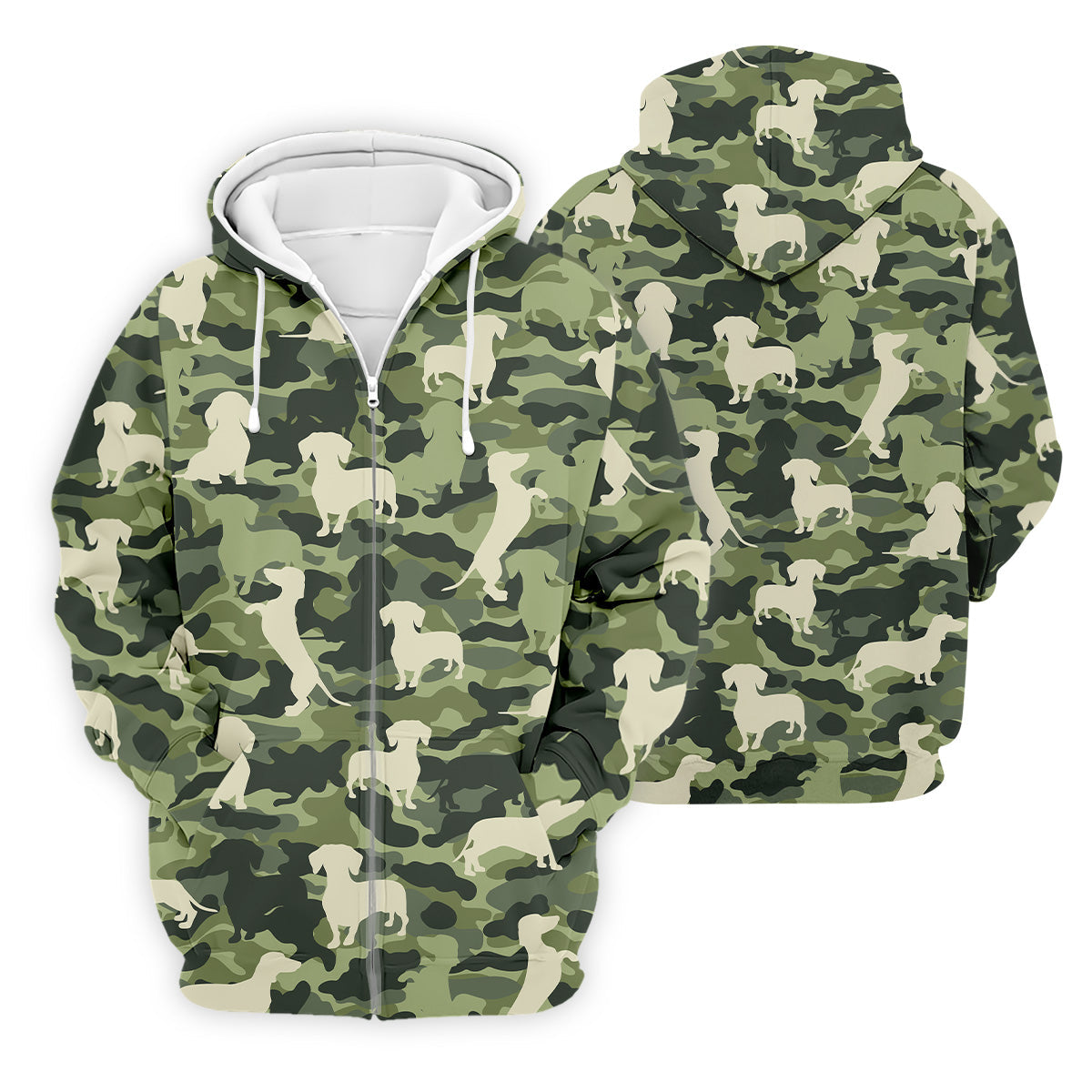 Funny Dachchunds Camo Men's Golf Shirt, Dog Golf Shirt, Funny Golf Shirt, Men Golf Gift