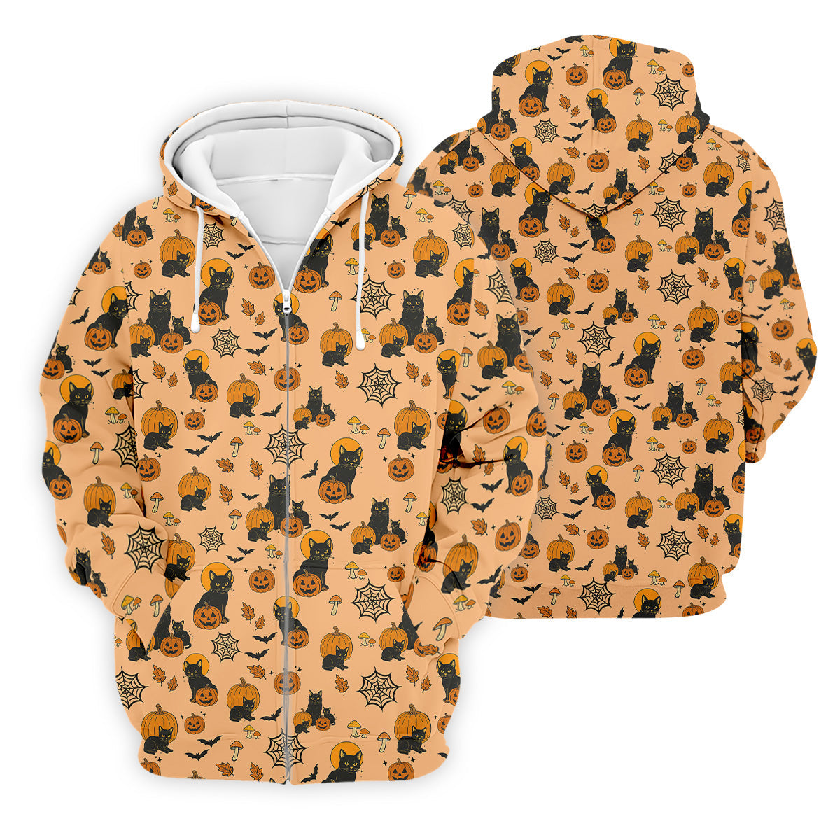 Black Cat Pumpkin Halloween Golf Shirt, Orange Golf Shirt, Mens Golf Polo Shirts, Golfing Apparel