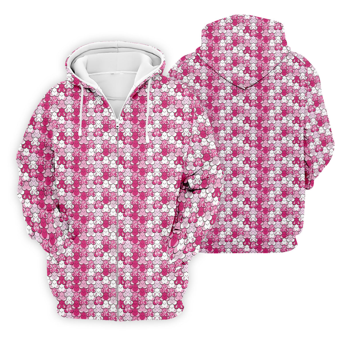 Funny Pink Ribbon Men's Polo Shirt, Breast Cancer Awareness Shirt, Pink Golf Shirt, Men Golf Gift