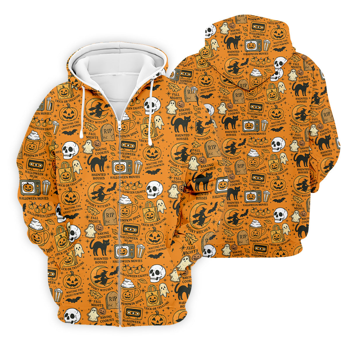 Orange Halloween Cat Golf Polo Shirts, Halloween Theme Shirts, Mens Golf Polo Shirts, Golfing Apparel