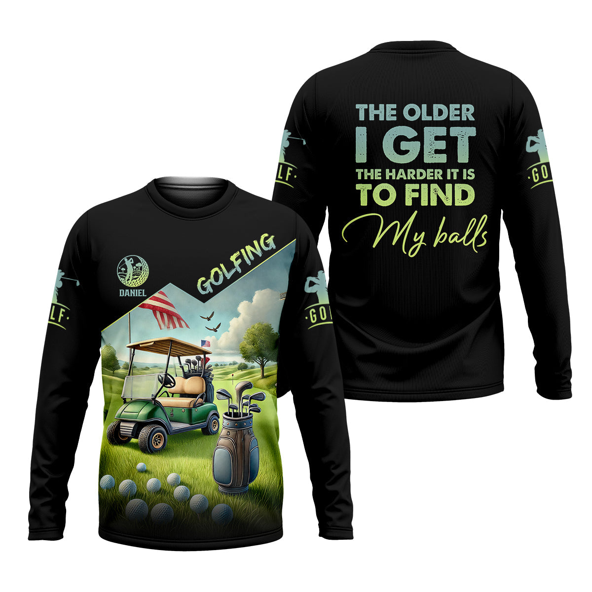 The Older I Get Custom Men's Golf Polo Shirt, Funny Golf Shirt, Dad Golf Gift