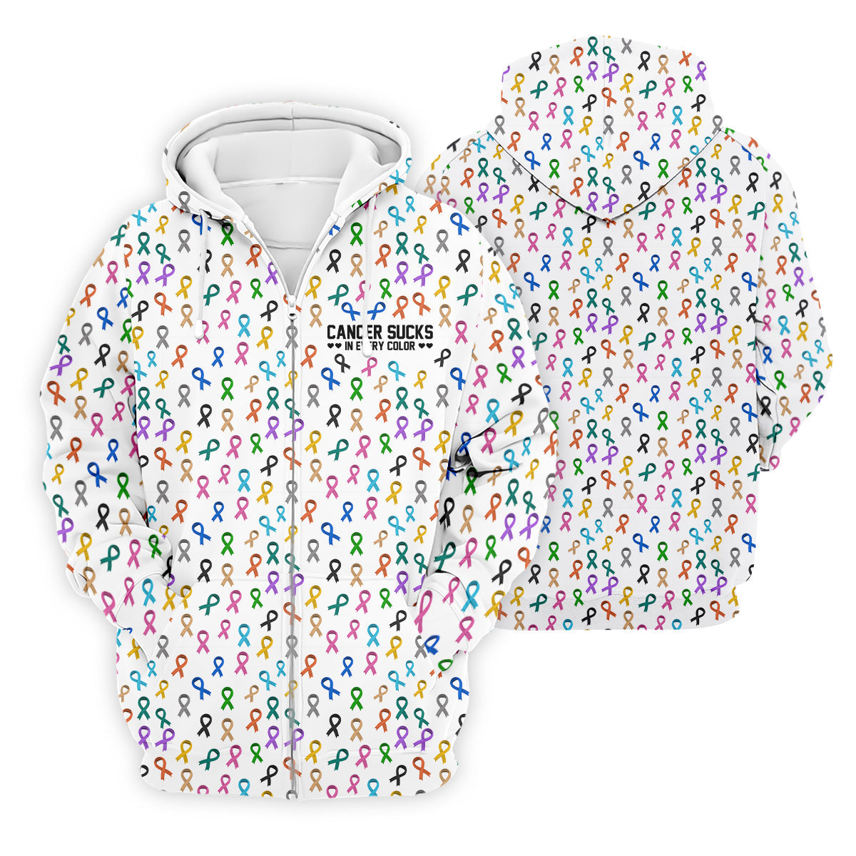 Cancer Sucks In Every Color Men's Polo Shirt, Cancer Awareness Shirt, Cancer Survivor Shirt, Golf Gift For Men