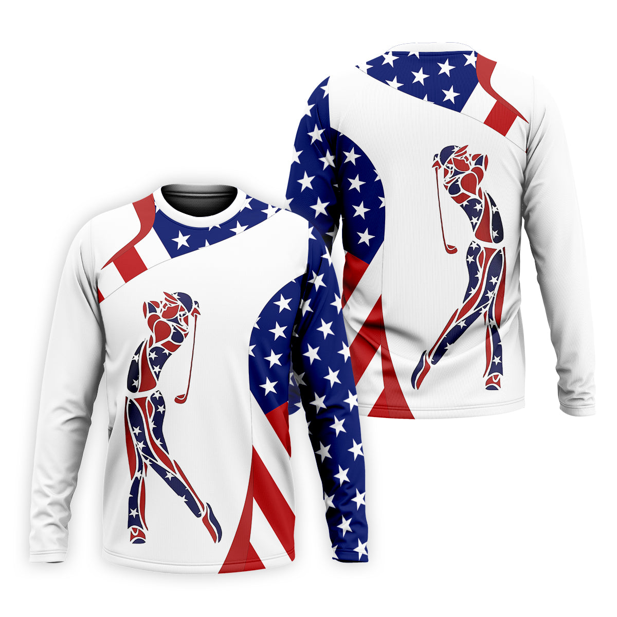 American Golfer Mens Golf Polo Shirt, Mens Golf Gift, Mens Golf Shirt