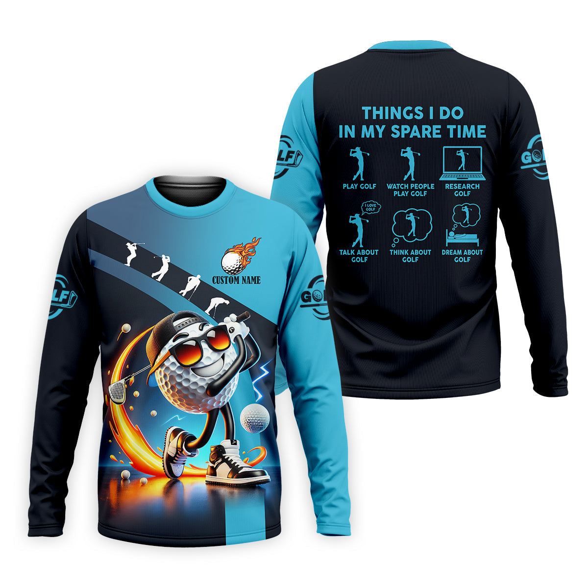 Things I Do In My Spare Time Custom Funny Golf Polo Shirt, Christmas Golf Gift