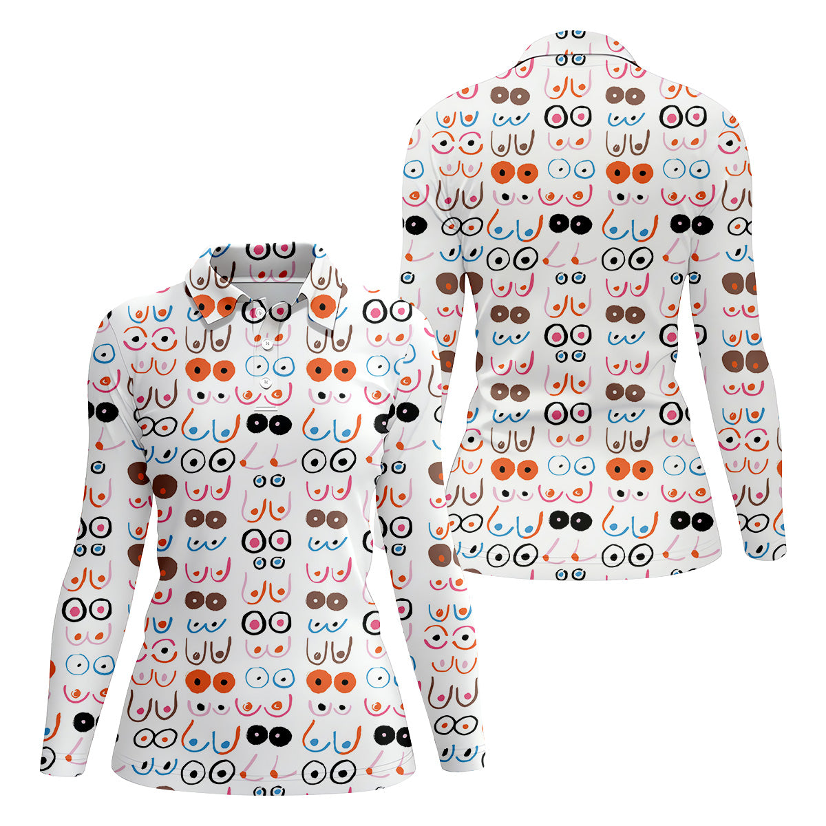 Funny Boob Womens Golf Polo Shirt, Ladies Golf Clothes, Custom Ladies Golf Shirt