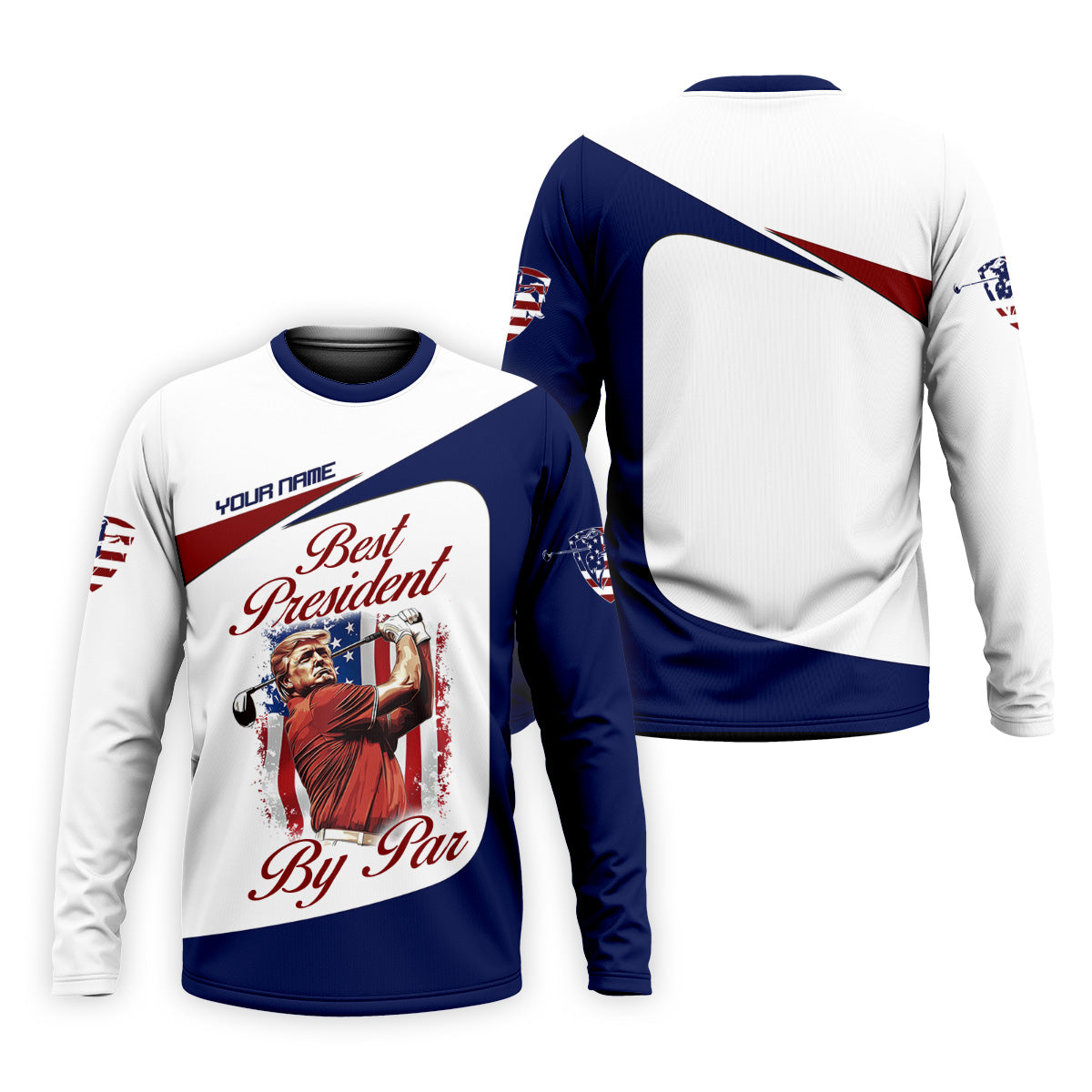 Trump Best President By Par Custom Funny Golf Polo Shirt For Men, Christmas Golf Gift