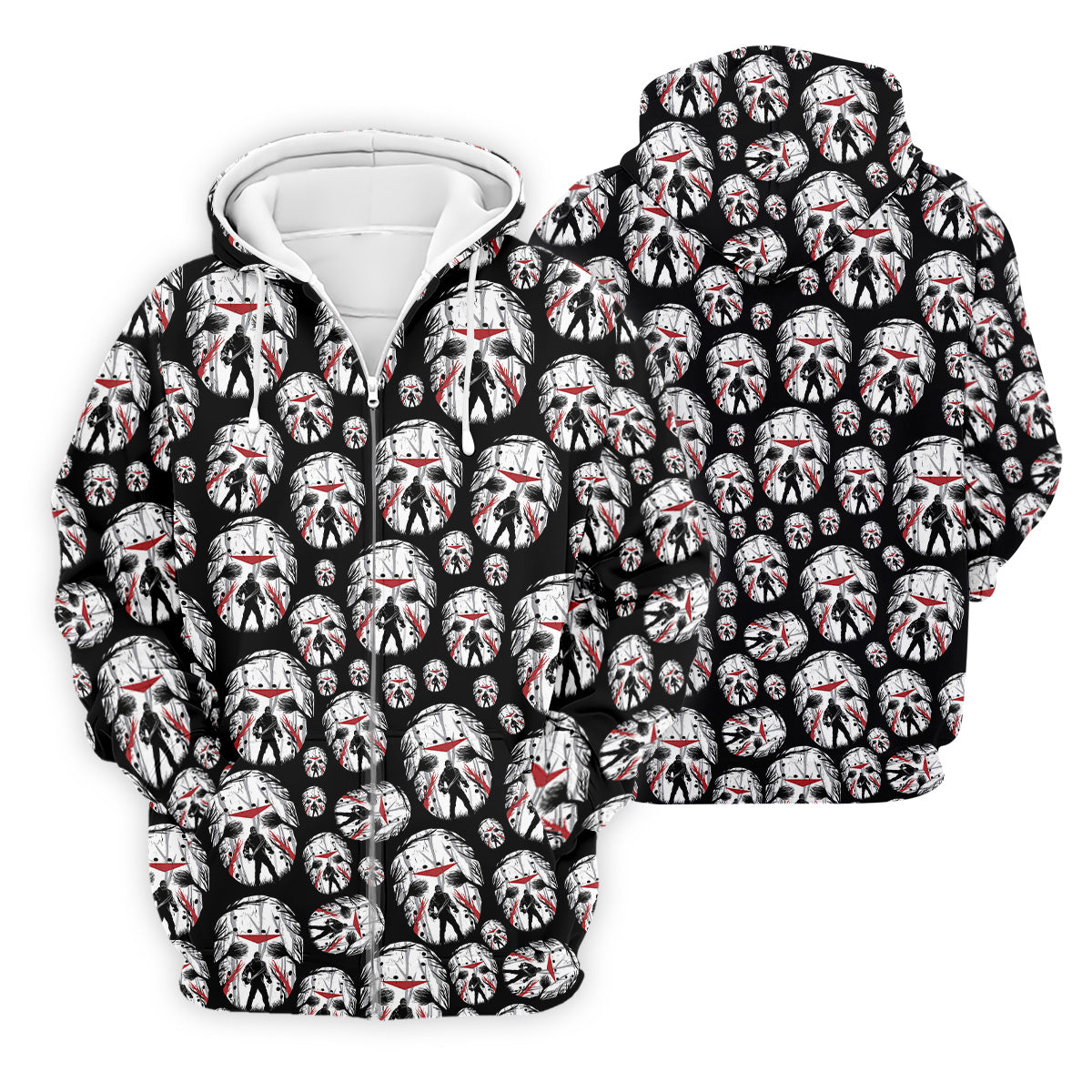 Jason Horror Character Men's Polo Shirt, Horror Movie Shirt, Halloween Golf Shirt, Scary Halloween Shirts