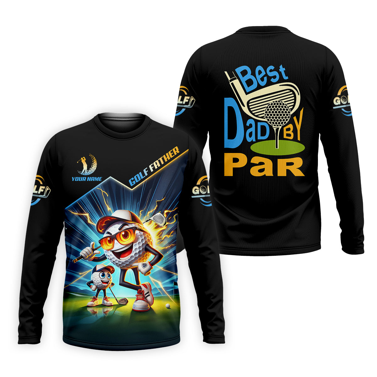 Best Dad By Par Golf Father Custom Men's Golf Polo Shirt, Funny Golf Shirt, Christmas Golf Gift