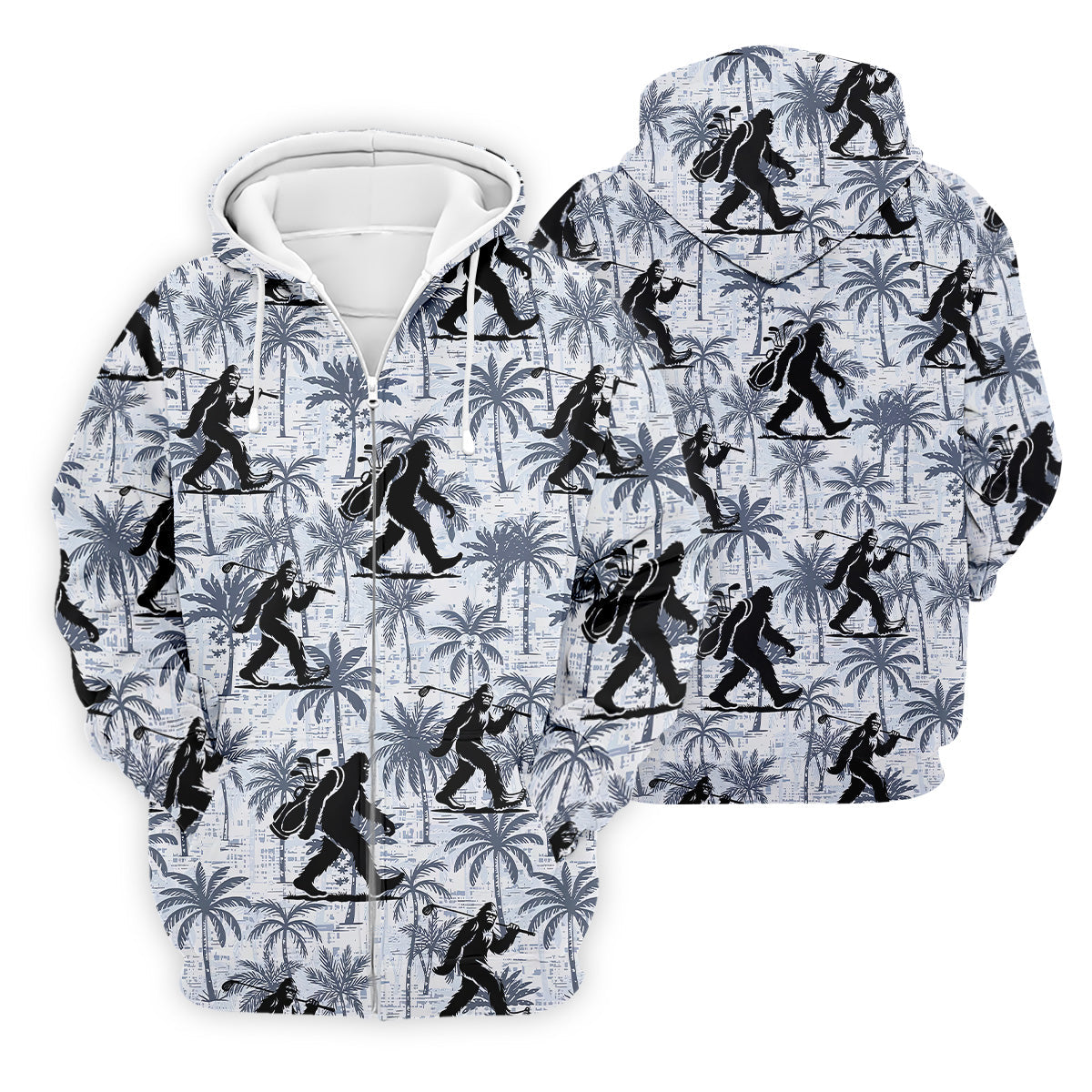 Funny Bigfoot Golf Hawaiian Shirt, Tropical Golf Shirts, Mens Golf Polo Shirts, Cool Golf Gifts