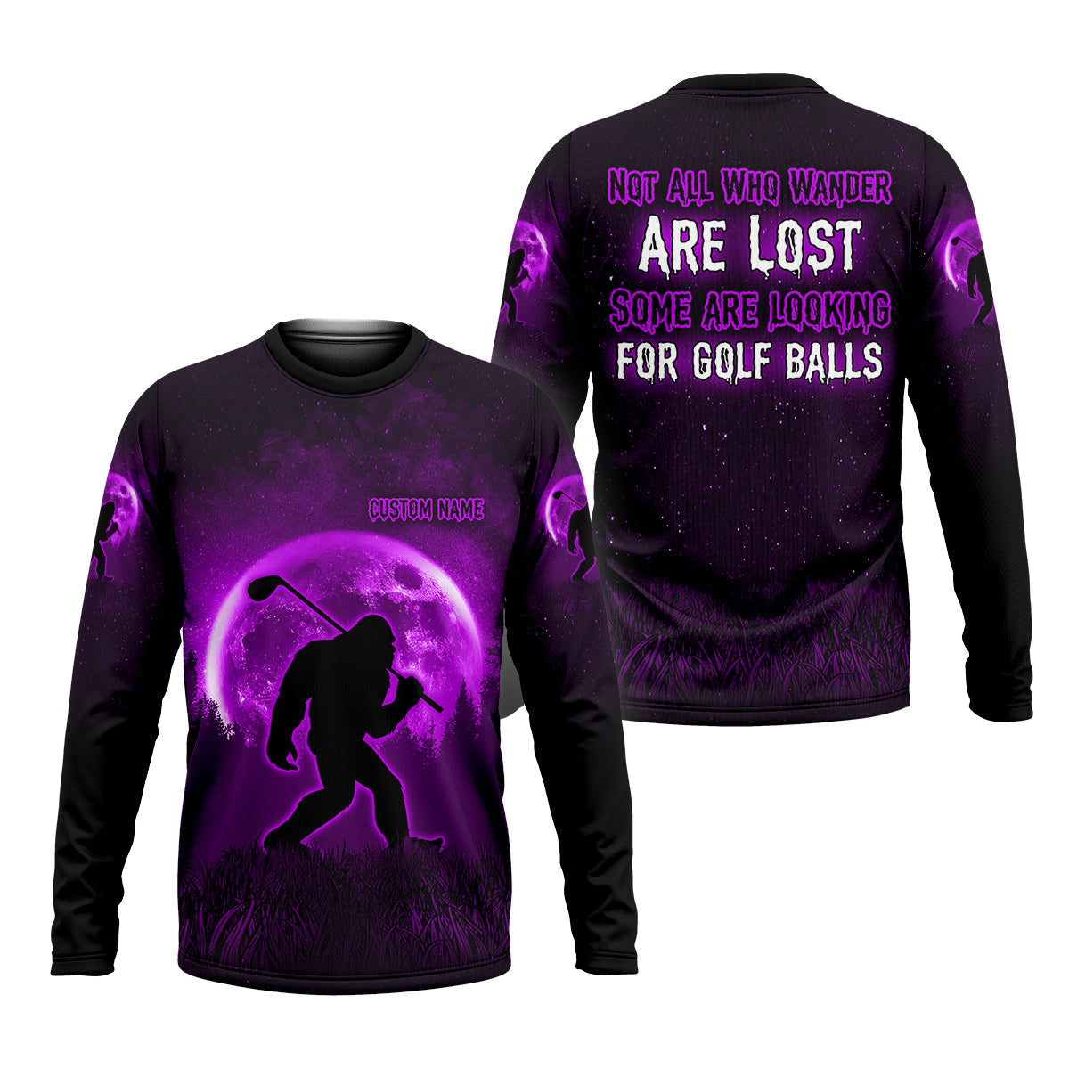 Custom Bigfoot Golf Polo Shirt, Mens Golf Gift, Funny Golf Shirt, Golf Gift For Dad