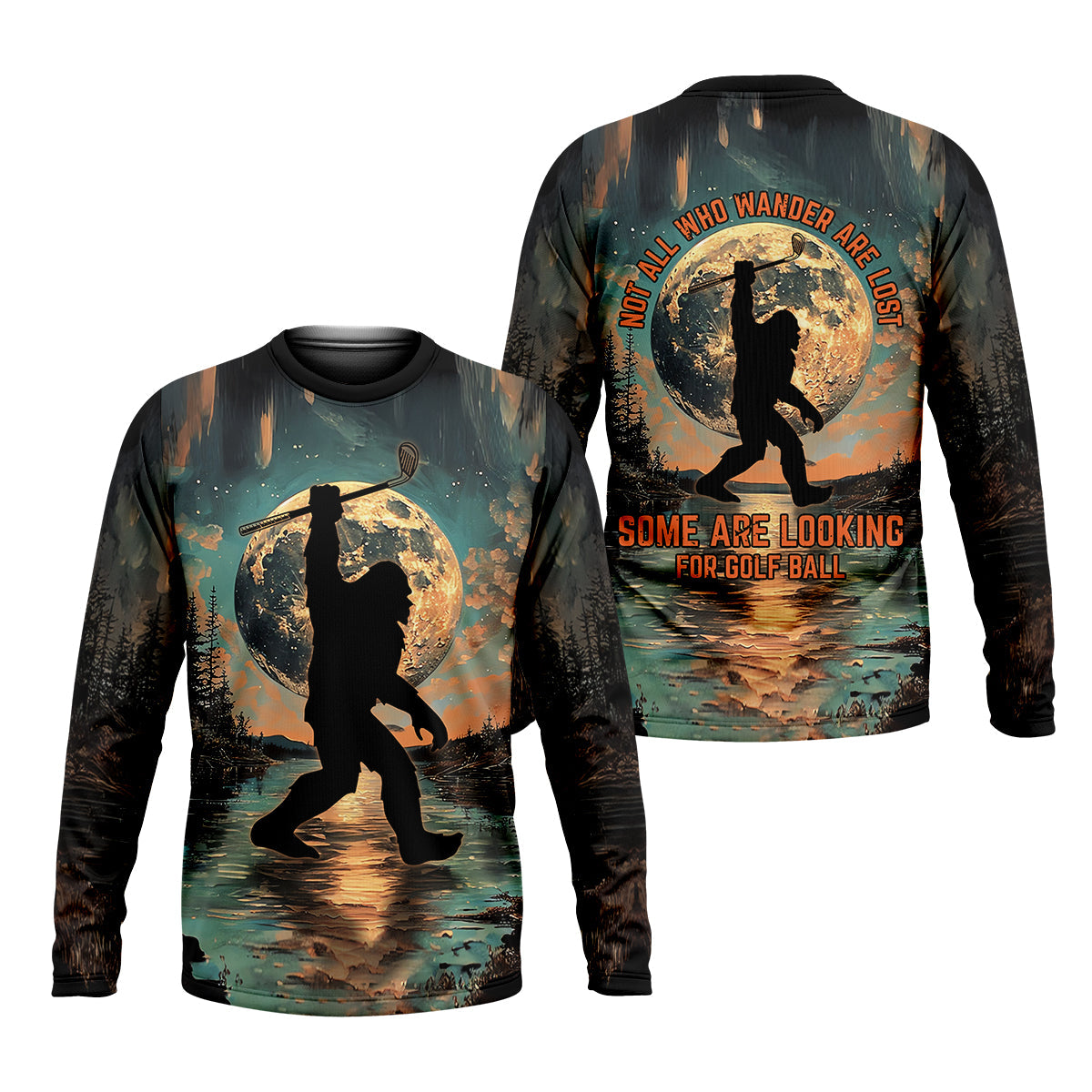 Not All Who Wander Are Lost Funny Bigfoot Men's Golf Polo Shirt, Golfers Gift, Funny Golf Shirt