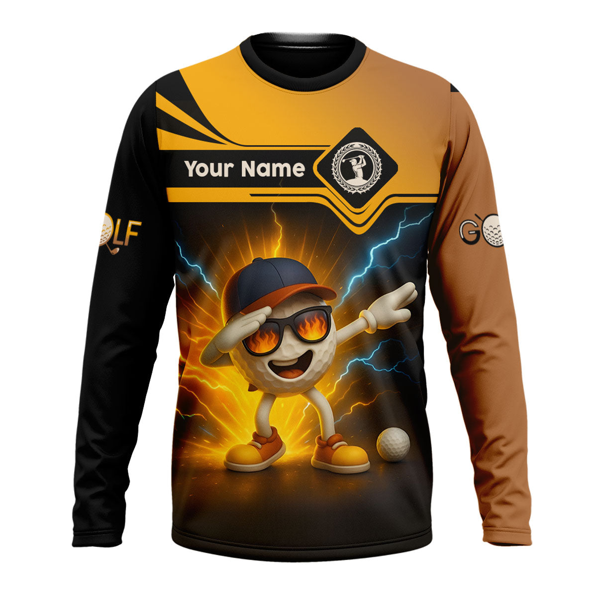 Funny Golf Ball Dabbing Shirt, Men's Funny Graphic Golf Polo Shirt, Gifts For Golfing Dad