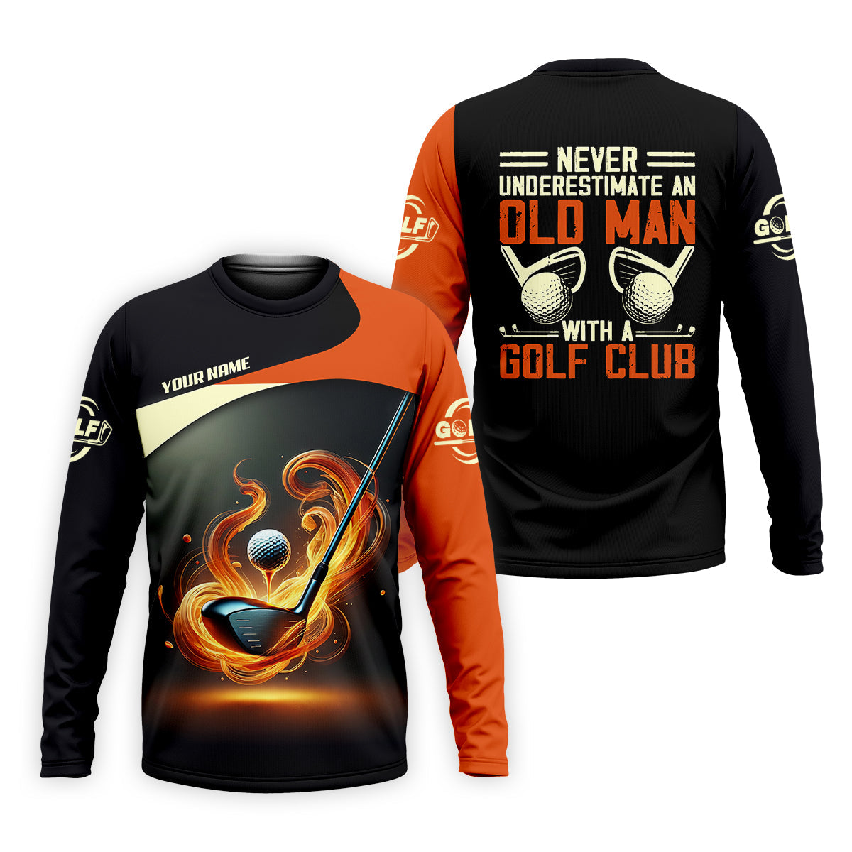 Never Underestimate An Old Man With A Golf Club Custom Funny Golf Polo Shirt, Christmas Golf Gift