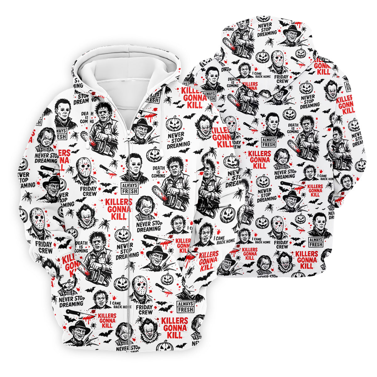 Funny Horror Character Men's Golf Polo Shirt, Horror Movie Shirt, Fun Golf Polo Shirt, Funny Halloween Gift