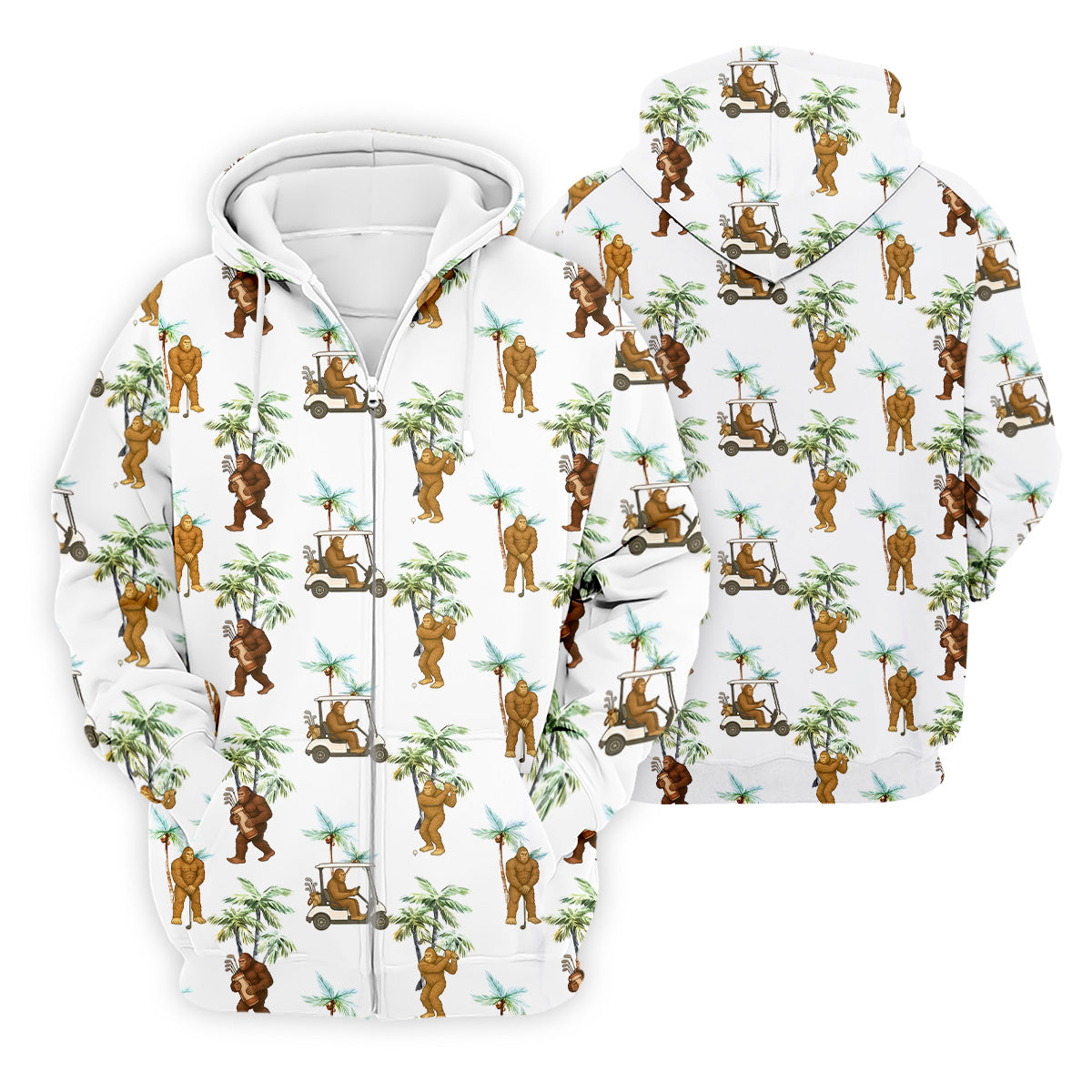 Bigfoot Golf Hawaiian Shirt, Tropical Golf Shirts, Fun Golf Shirts For Men, Golfing Apparel