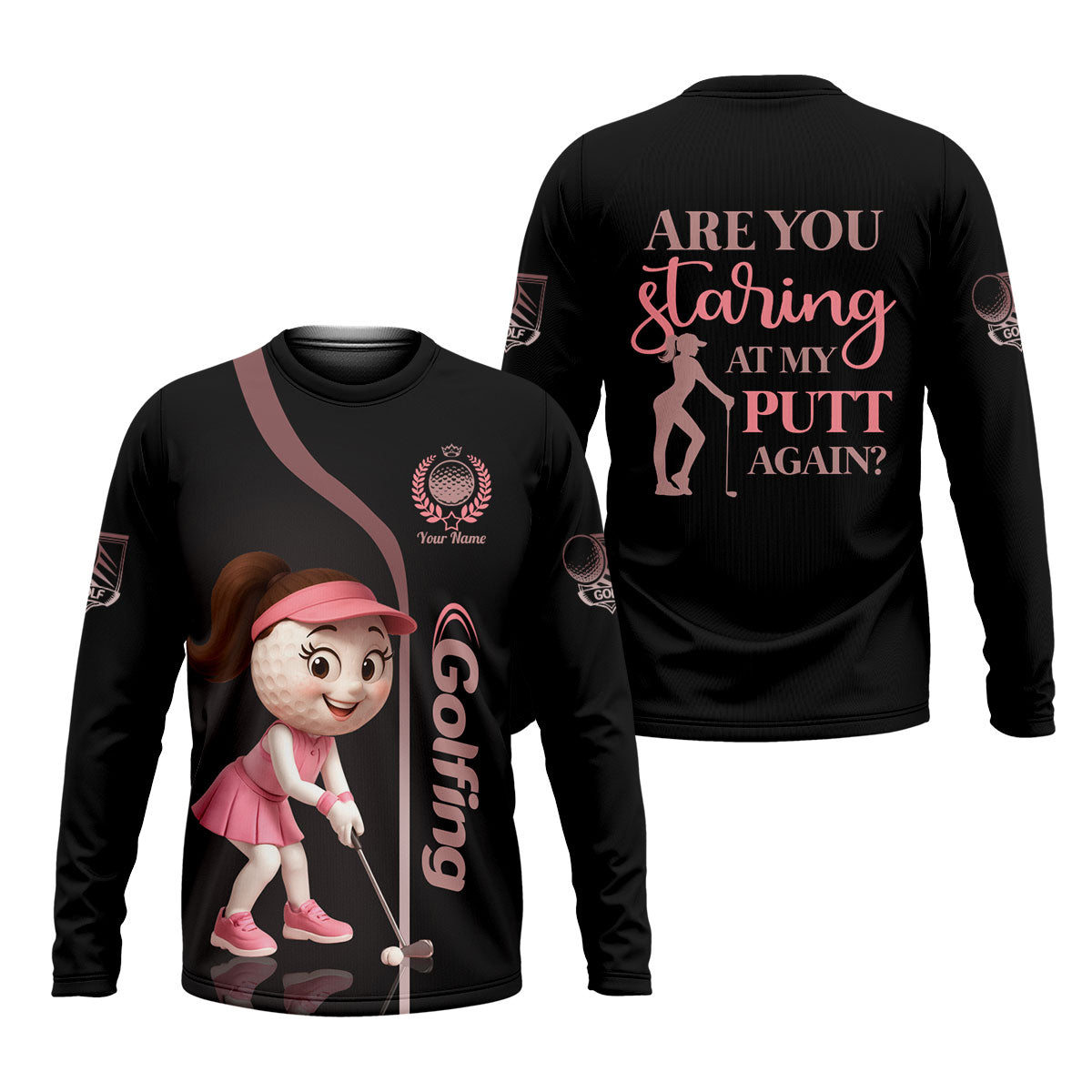 Are You Staring At My Putt Again Custom Womens Golf Polo Shirt, Ladies Golf Shirts, Womens Golf Clothes