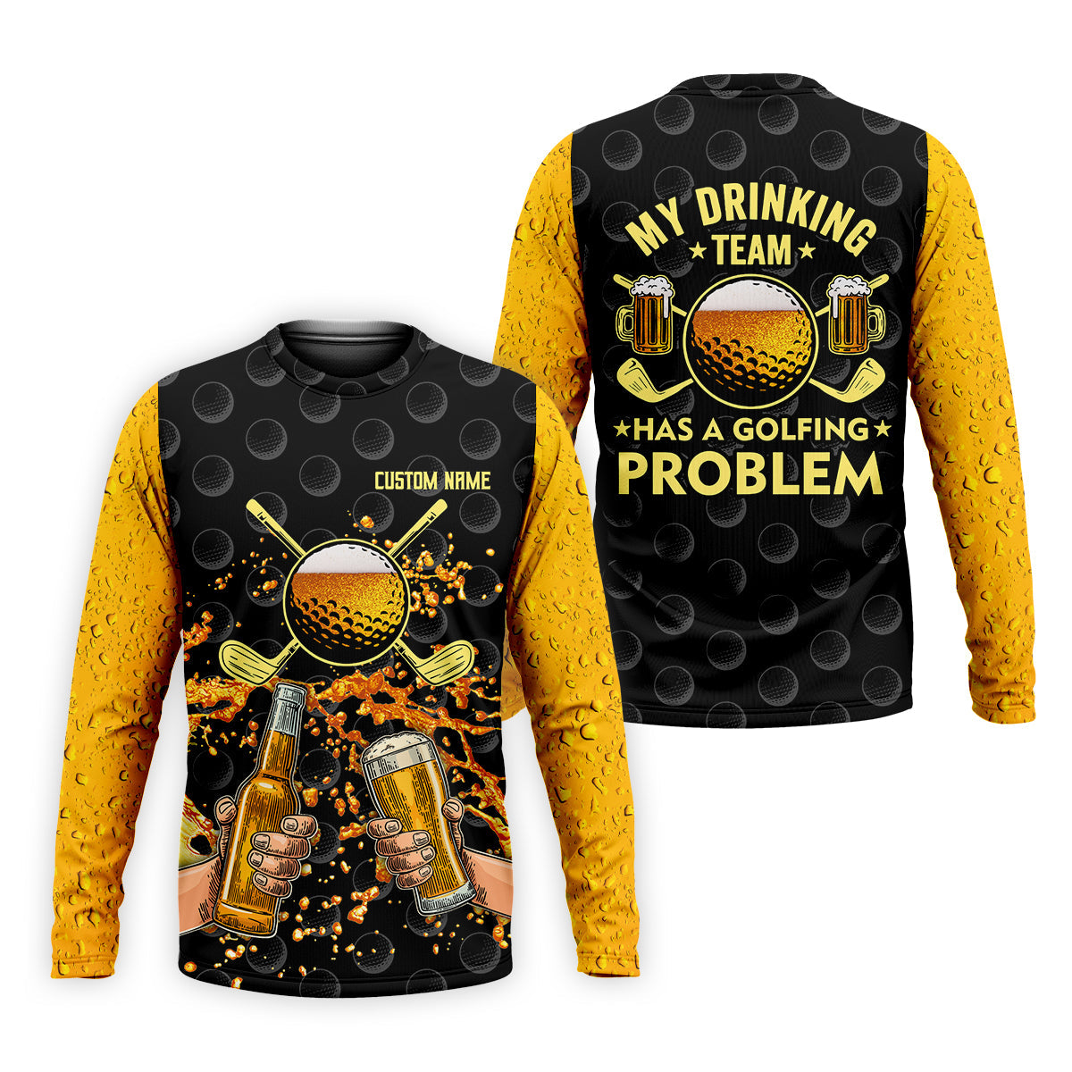 My Drinking Team Has A Golfing Problem Custom Men's Golf Polo Shirt, Funny Golf Shirt, Dad Golf Gift