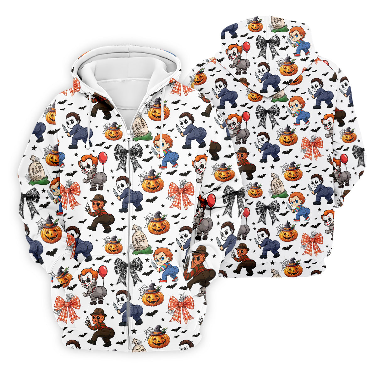 Funny Horror Character Men's Golf Shirt, Horror Movie Halloween Shirt, Halloween Golf Shirt, Men Golf Gift