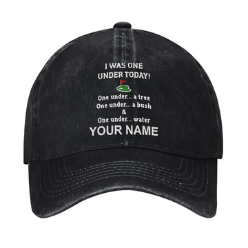 I Was One Under Today Custom Embroidered Baseball Cap, Funny Golf Hat, Dad Golf Gift