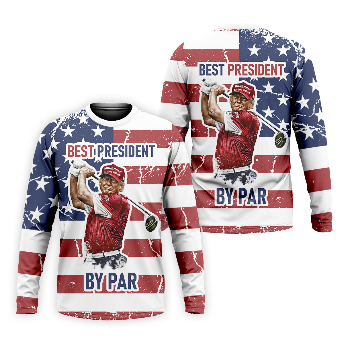 Best President By Par Men's Golf Polo Shirt, Funny Trump Shirt, Christmas Golf Gift