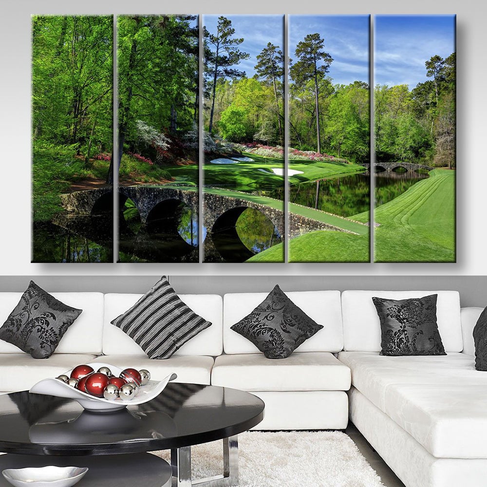 Augusta Golf Course Canvas, Canvas Wall Art, Multi Canvas Wall Art, Golf Decor