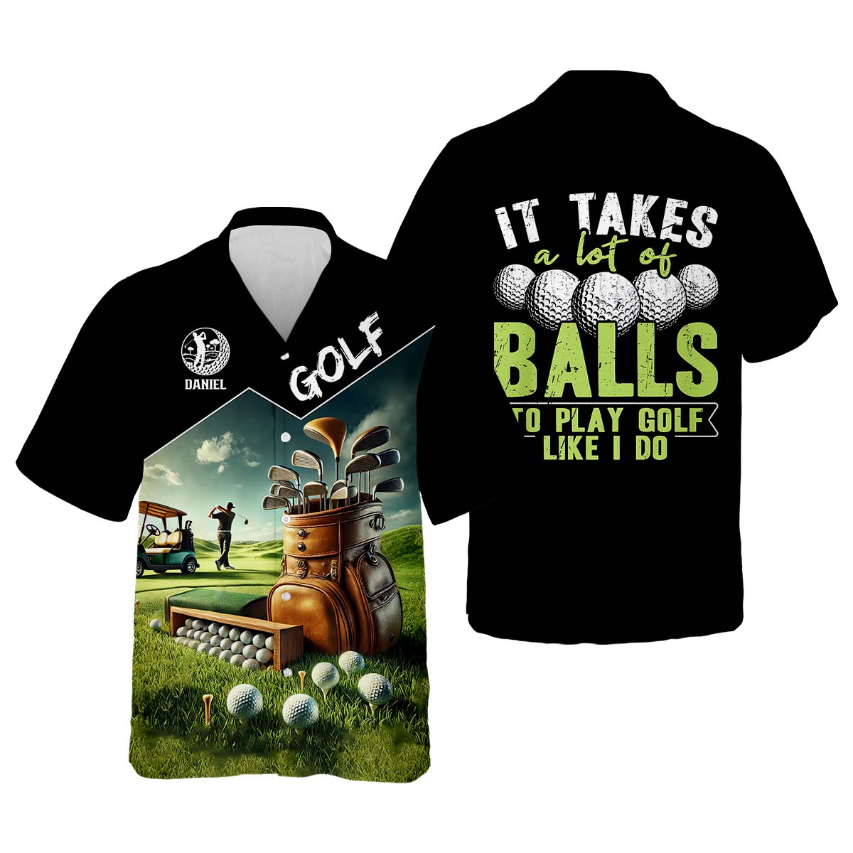 It Takes A Lot Of Balls To Play Golf Like I Do Men's Polo Shirt, Funny Golf Polos, Unique Gift For Golfer