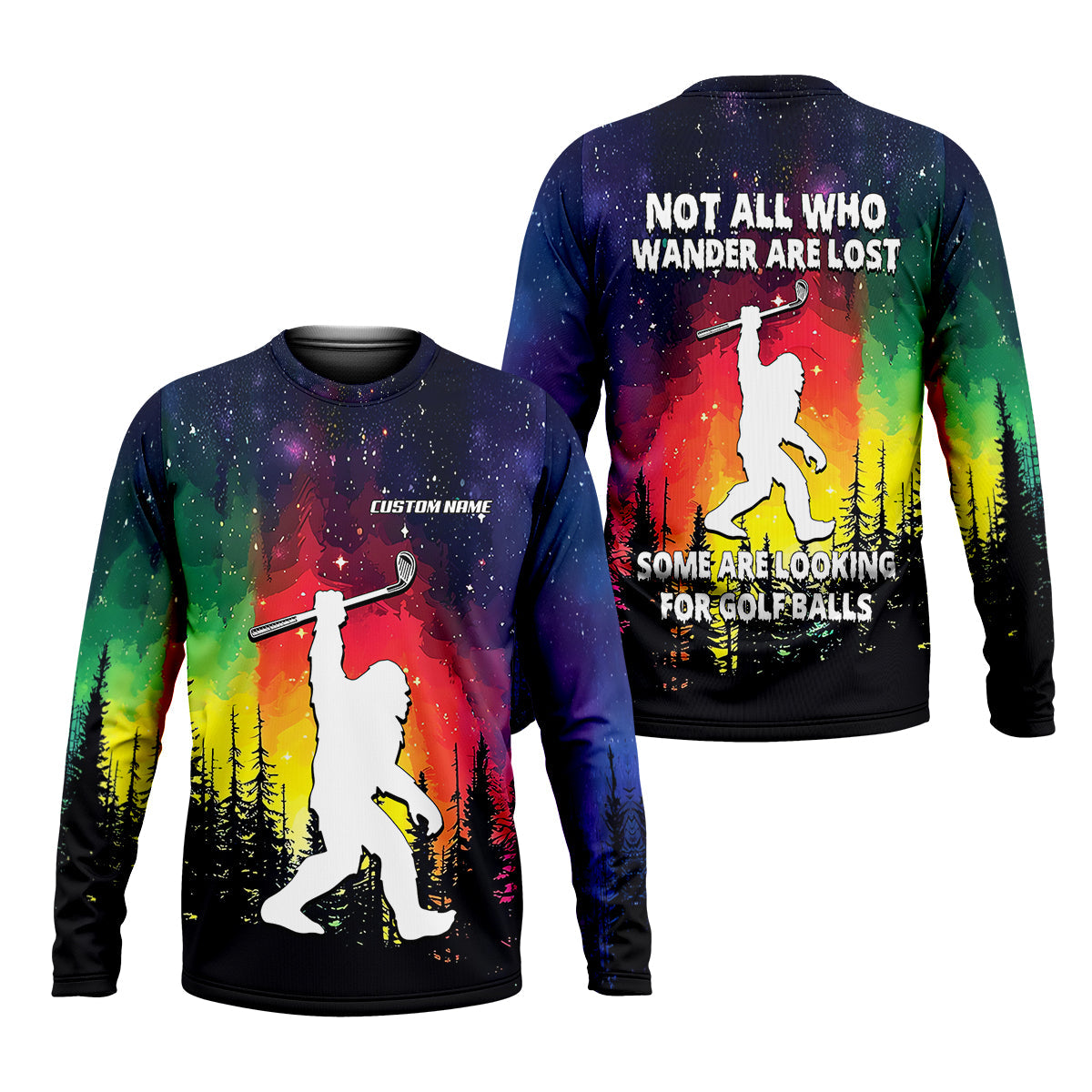 Custom Sasquatch Bigfoot Golf Polo Shirt , Funny Golf Shirt, Gift For Golfers