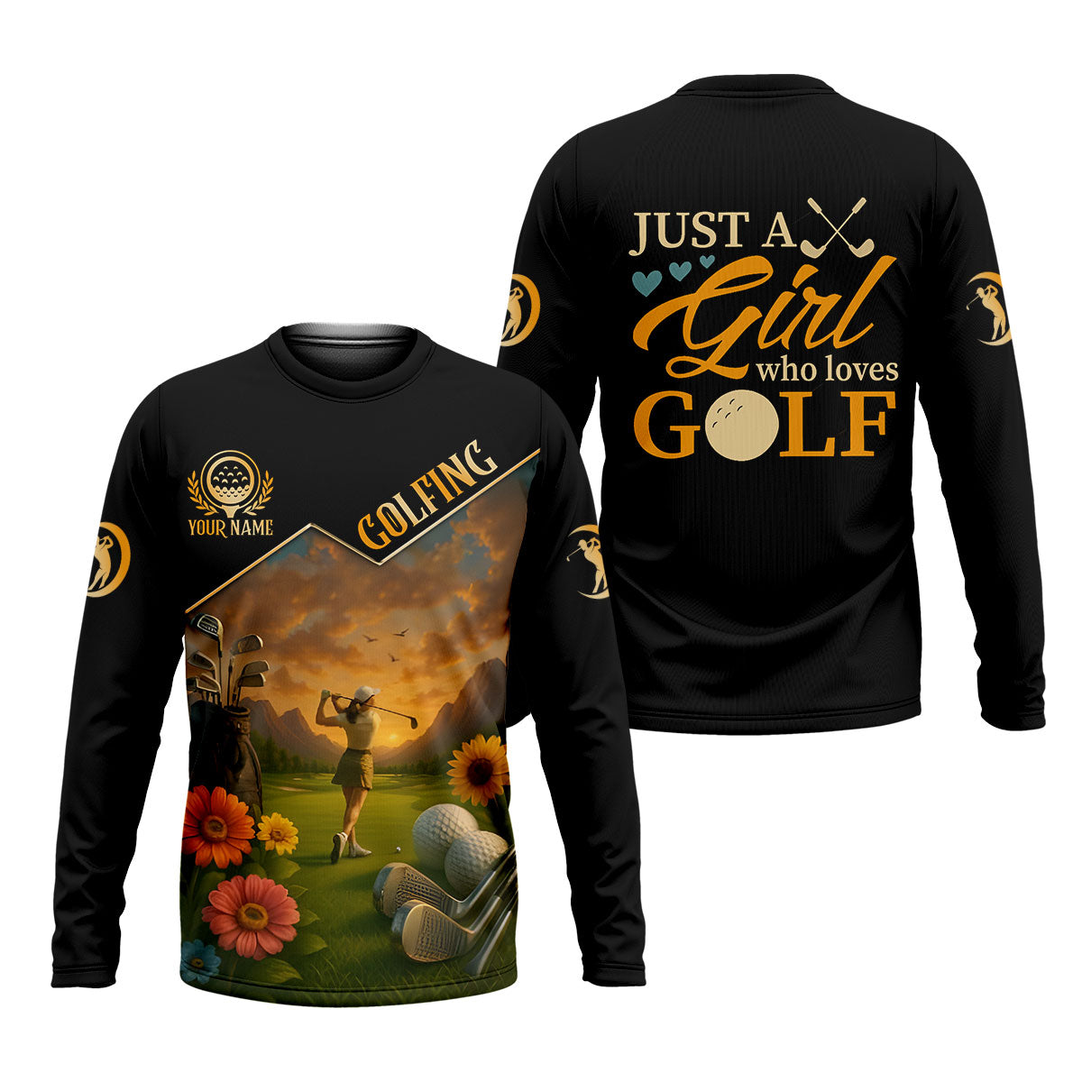 Just A Girl Who Loves Goft Custom Womens Golf Polo Shirt, Ladies Golf Shirts, Womens Golf Clothes