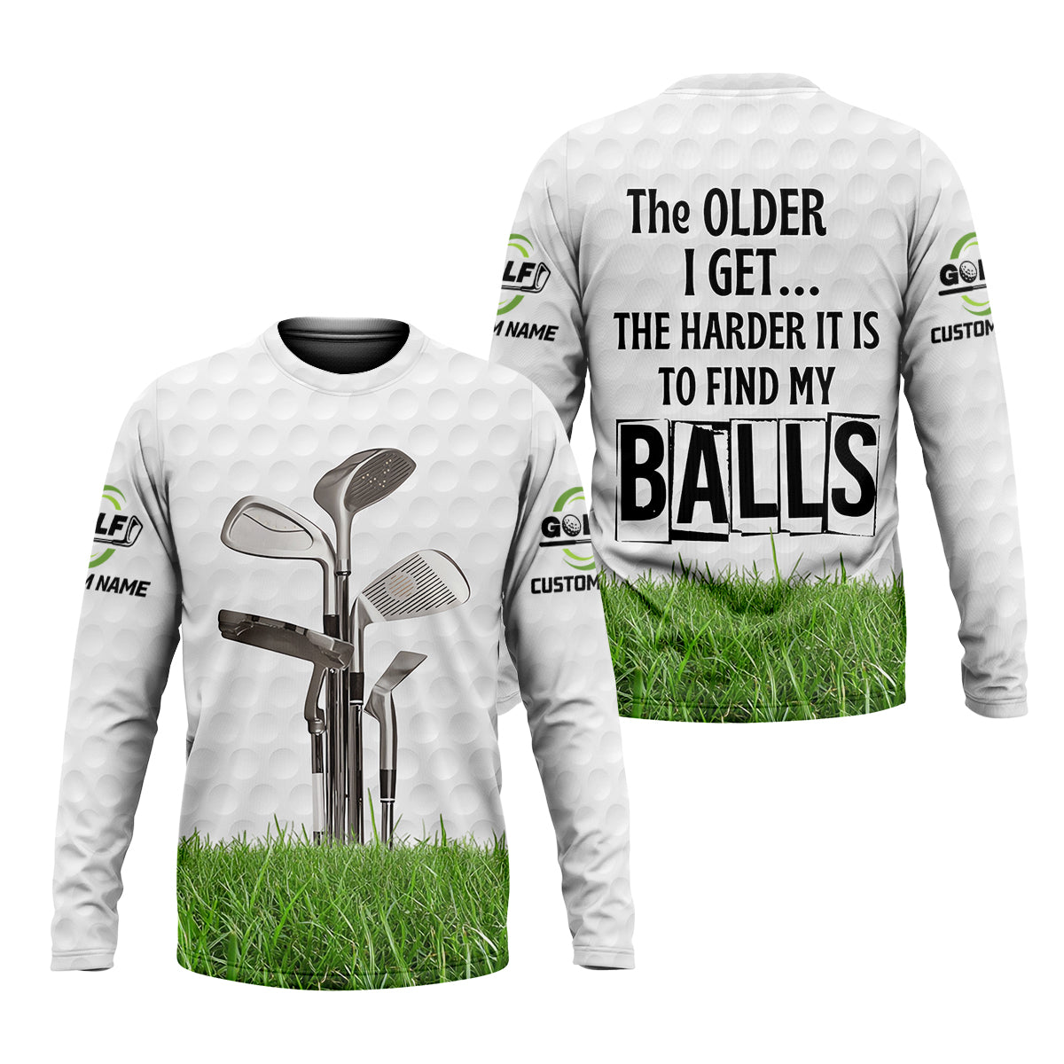 The Older I Get The Harder It Is To Find My Balls Custom Men's Golf Polo Shirt, Funny Golf Shirt, Dad Golf Gift