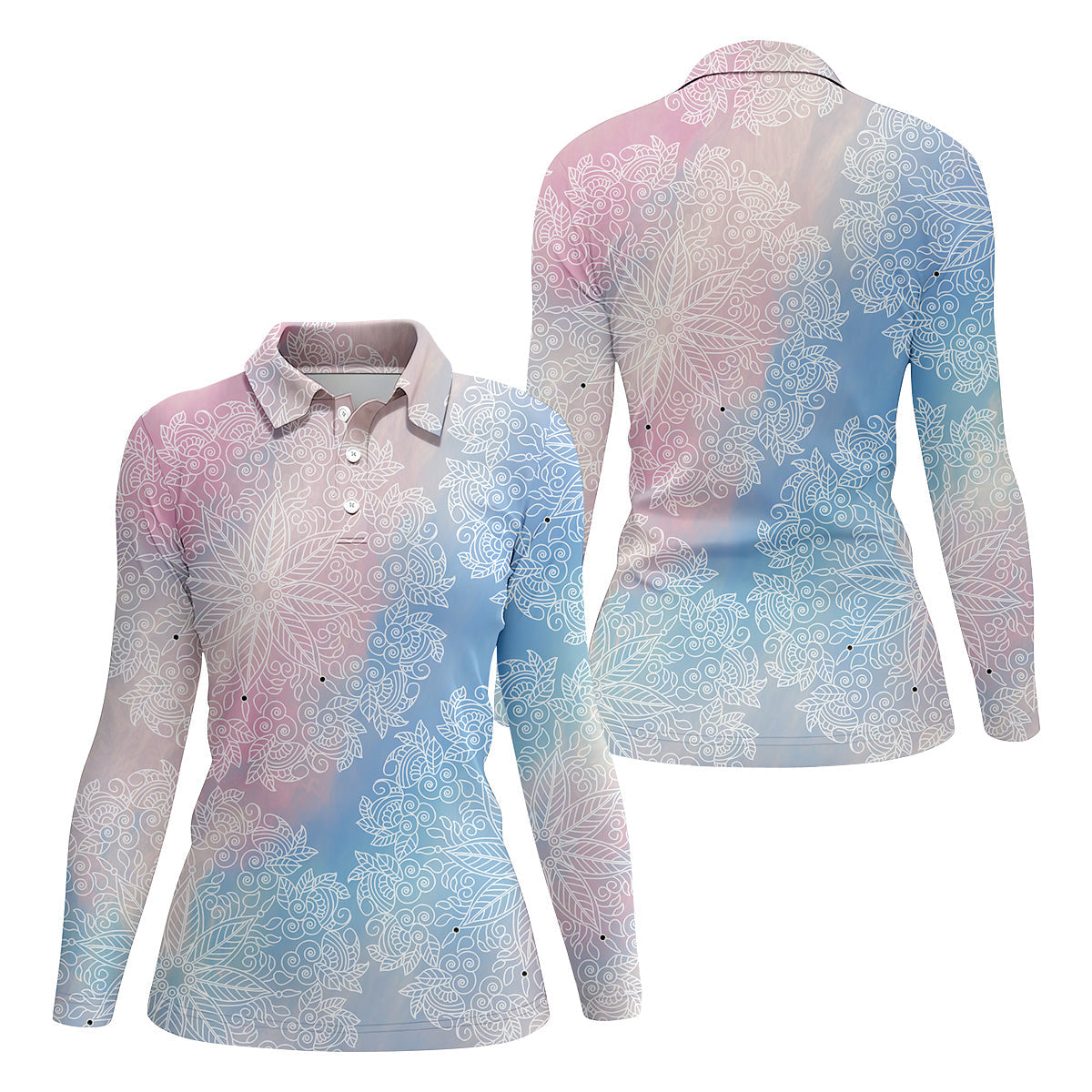 Mandala Pattern Womens Golf Shirts, Ladies Sleeveless Golf Shirts, Ladies Golf Shirts, Matching Golf Shirts