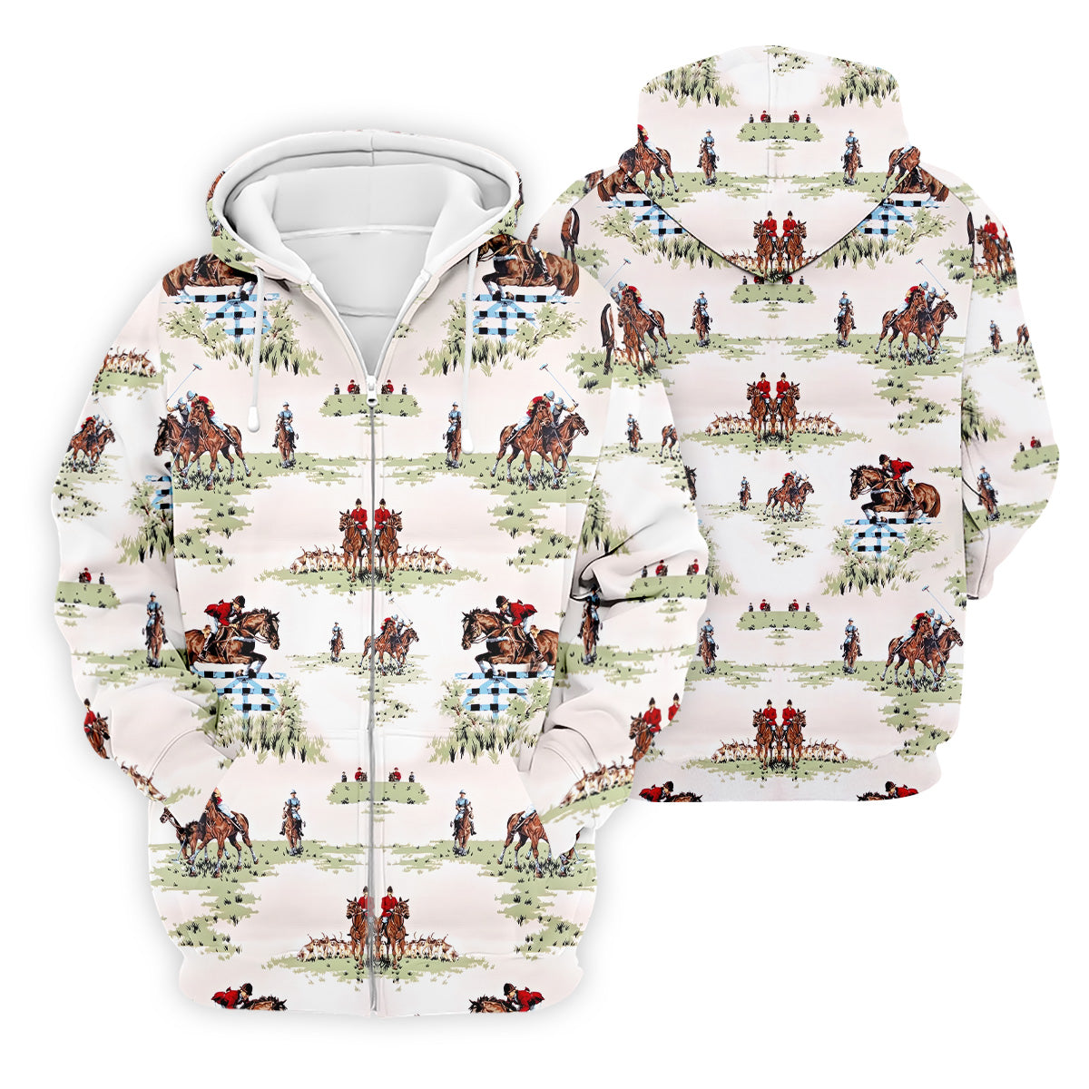 Equestrian Theme Mens Golf Polo Shirts, Unique Gift For Golfer, Golf Accessories For Men