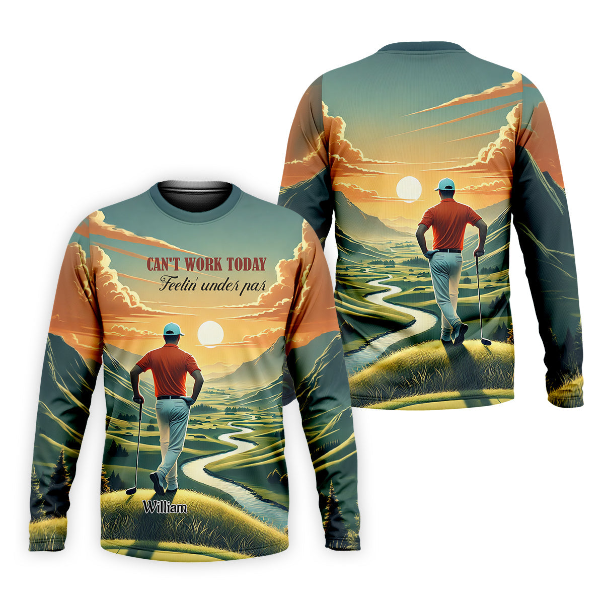 Can't Work Today Feelin' Under Par Custom Funny Golf Polo Shirt, Dad Golf Gifts